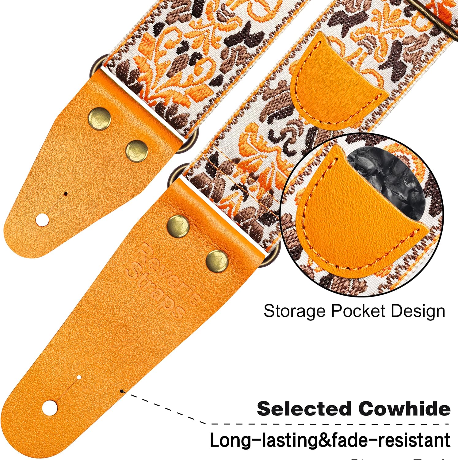 Detalle 2 de Guitar Strap, 63-Inch Adjustable Jacquard