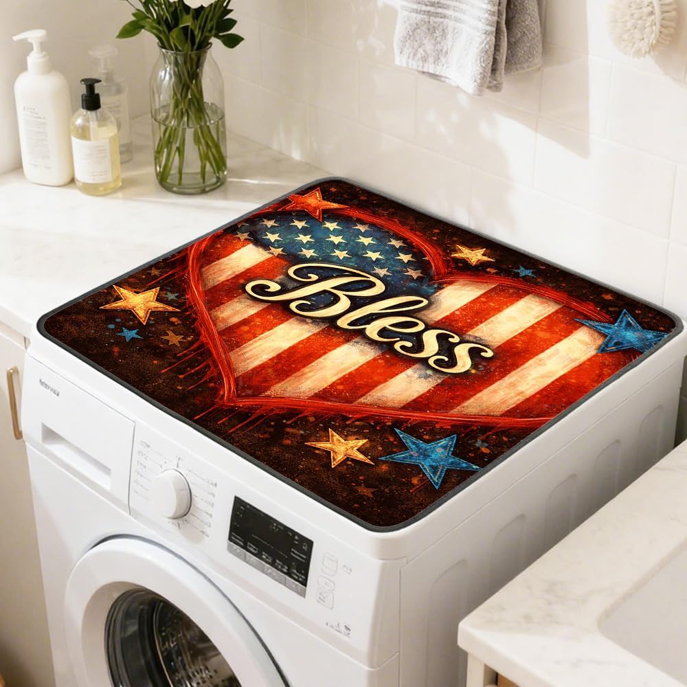 Thumbnail 6 de Nuxovilar Flag Heart Washer and Dryer Topper, 23.6 x 19.7-Inch Polyester Mat