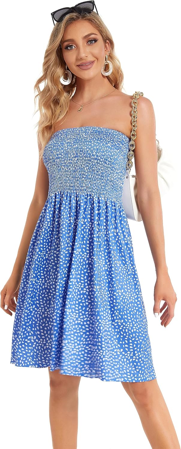 Detalle 2 de CHICGAL Summer Strapless Boho Floral Sundress
