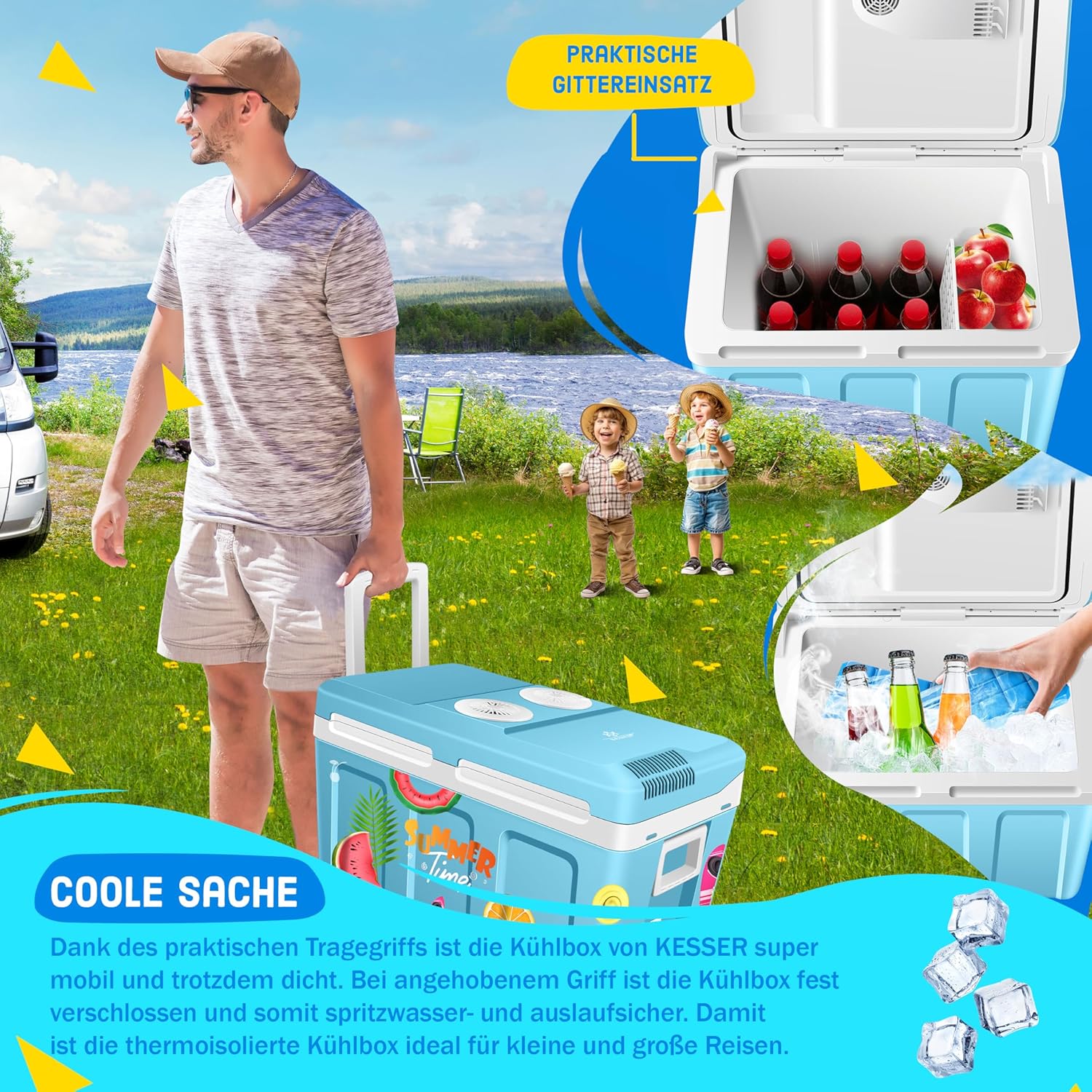 Thumbnail 2 de KESSER Kühlbox 40 l mit Rollen – thermo-elektrisch, kühlt und wärmt (12 & 230 V) mit ECO/MAX Modus