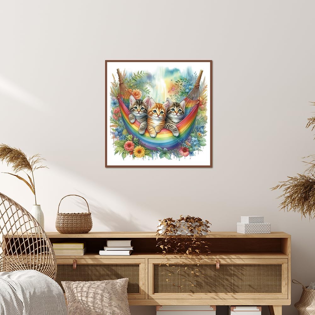 Detalle 2 de KUKUDEM Cat Diamond Painting Kit, 12x12-inch