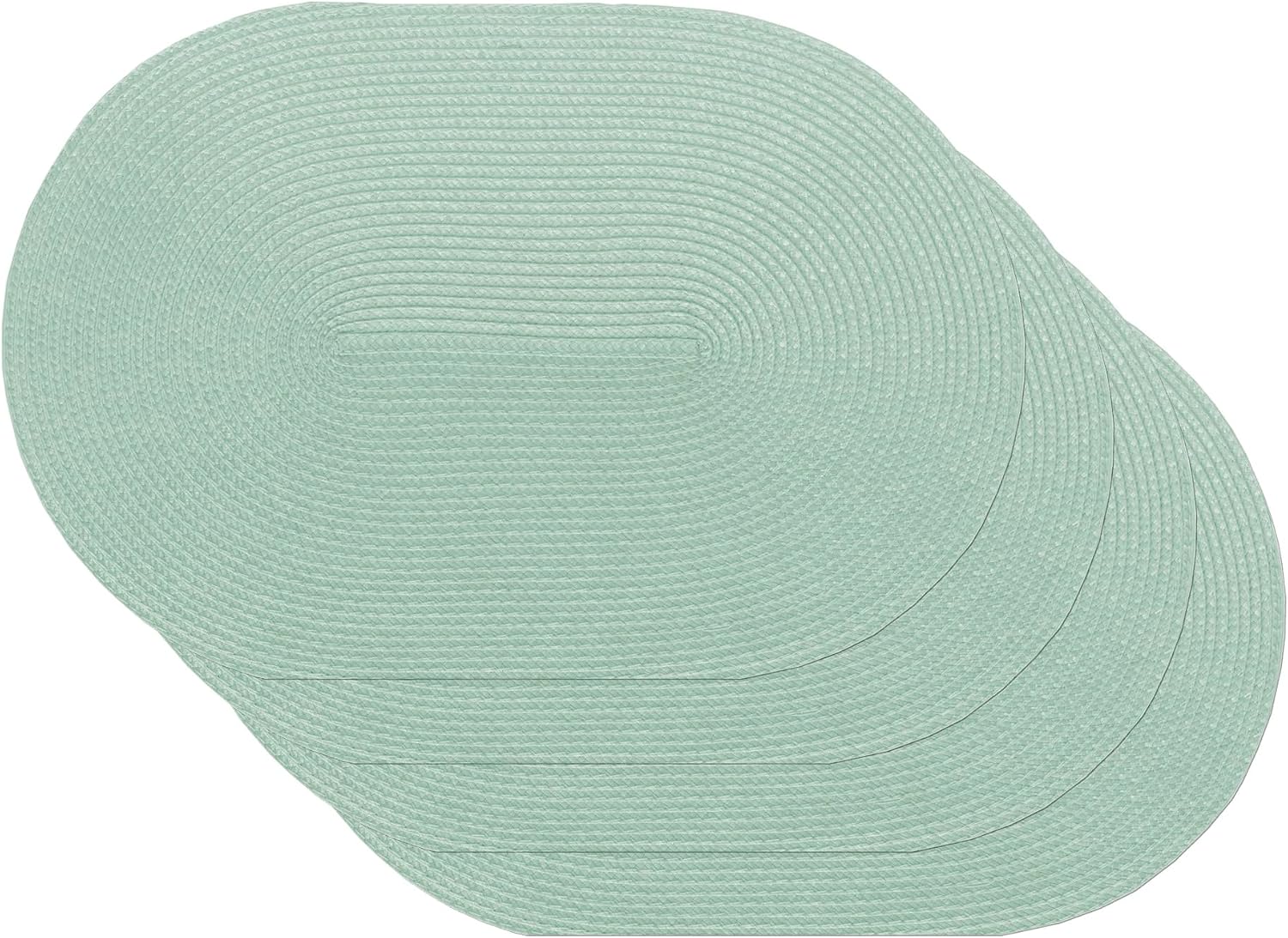 Venilia Tischset Grün Rund 45 x 30 cm – elegantes Platzset aus gewebtem Material, lebensmittelecht