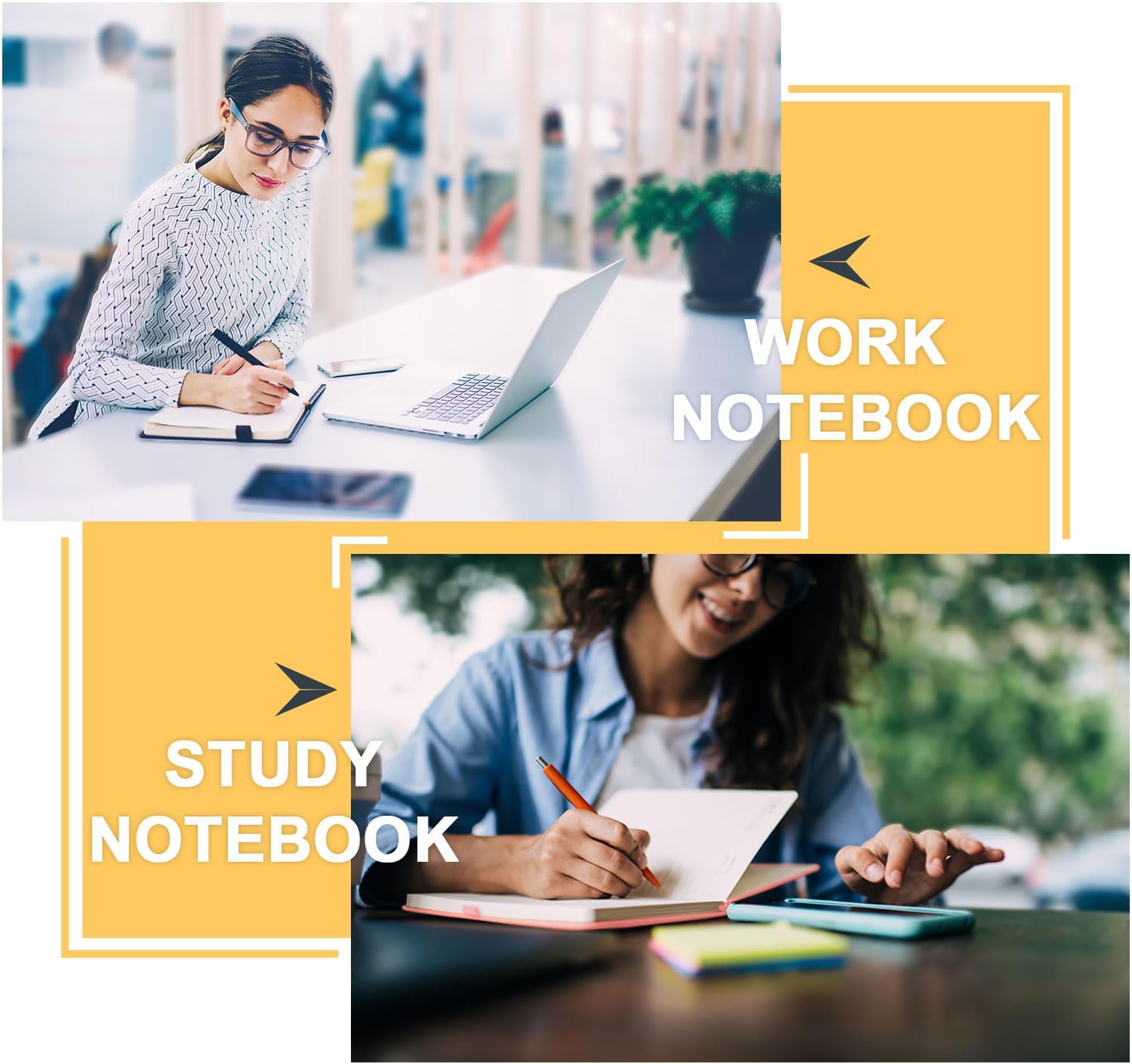 Detalle de STATIONERY ISLAND Bullet Dotted Journal A5 – thick 100gsm notebook with pen holder, inner pocket & 2 bookmarks