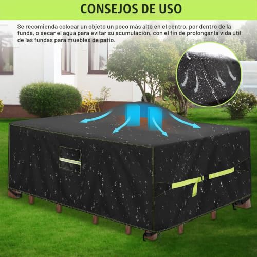 Thumbnail 7 de VDISRR Funda para muebles de jardín 300 x 200 x 90 cm Oxford 420D