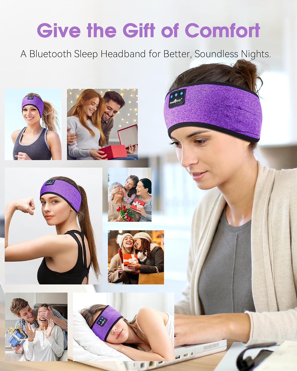 Thumbnail 6 de MUSICOZY Sleep Headphones Bluetooth Headband for Side Sleepers