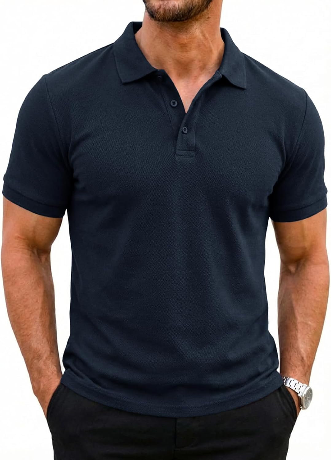 Detalle de Runcati Herren Poloshirts Kurzarm Sommer – Vielseitiges Polohemd mit atmungsaktivem Funktionsstoff