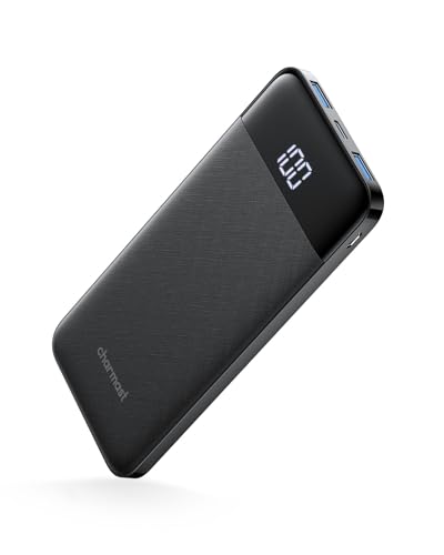 Detalle de Bateria Externa Charmast 10400 mAh con USB‑C, LED y 3 salidas: carga segura y monitorizada