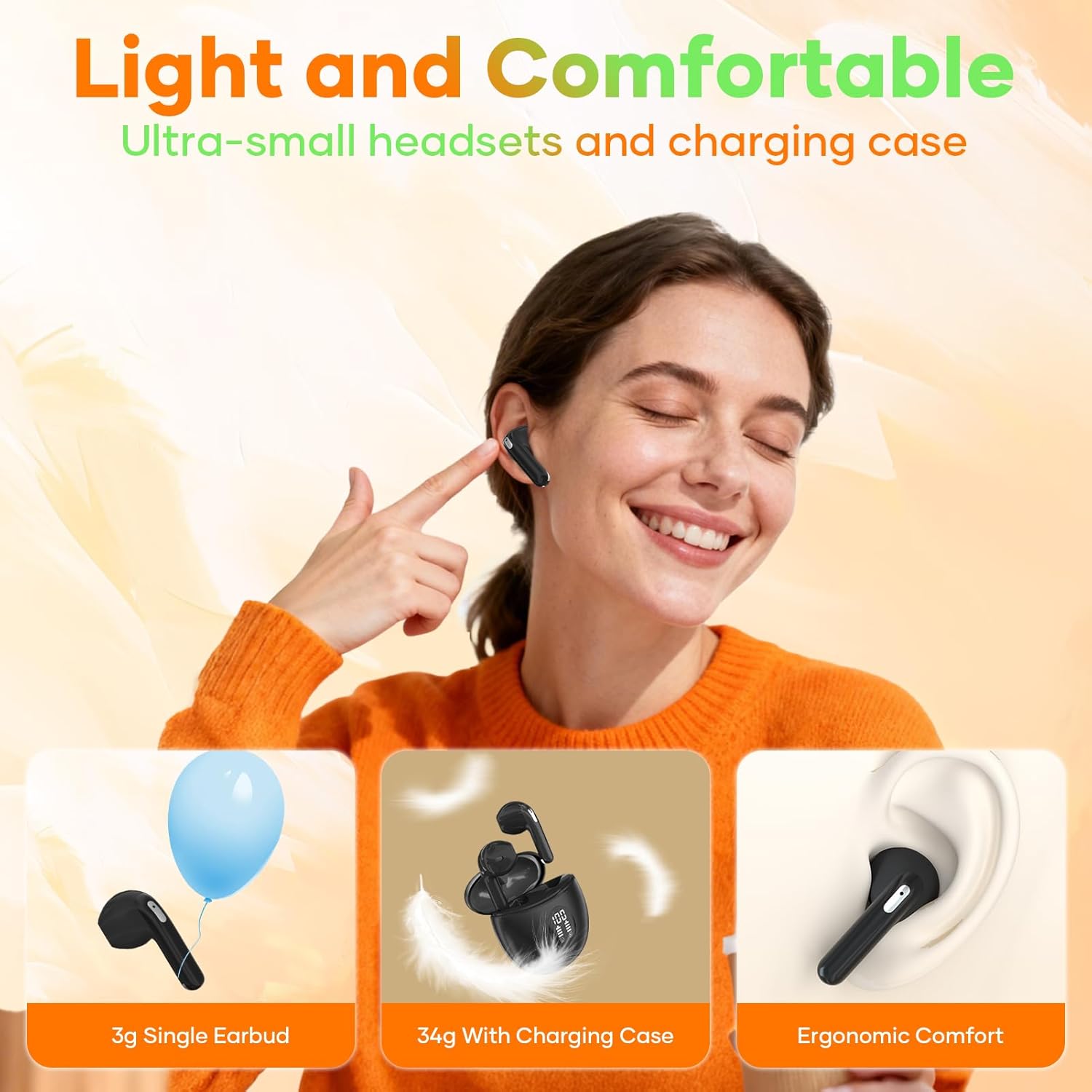 Thumbnail 6 de Bluetooth Kopfhörer Kabellos In Ear 6.0 mit 40 Std Spielzeit – LED-Anzeige, 13 mm Speaker, USB-C