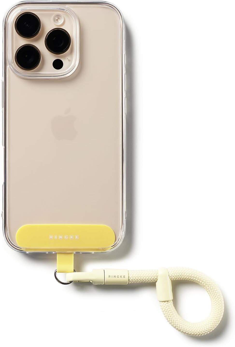 Detalle de Ringke Holder Link Flow Finger Ring Strap with Patch – Butter Yellow