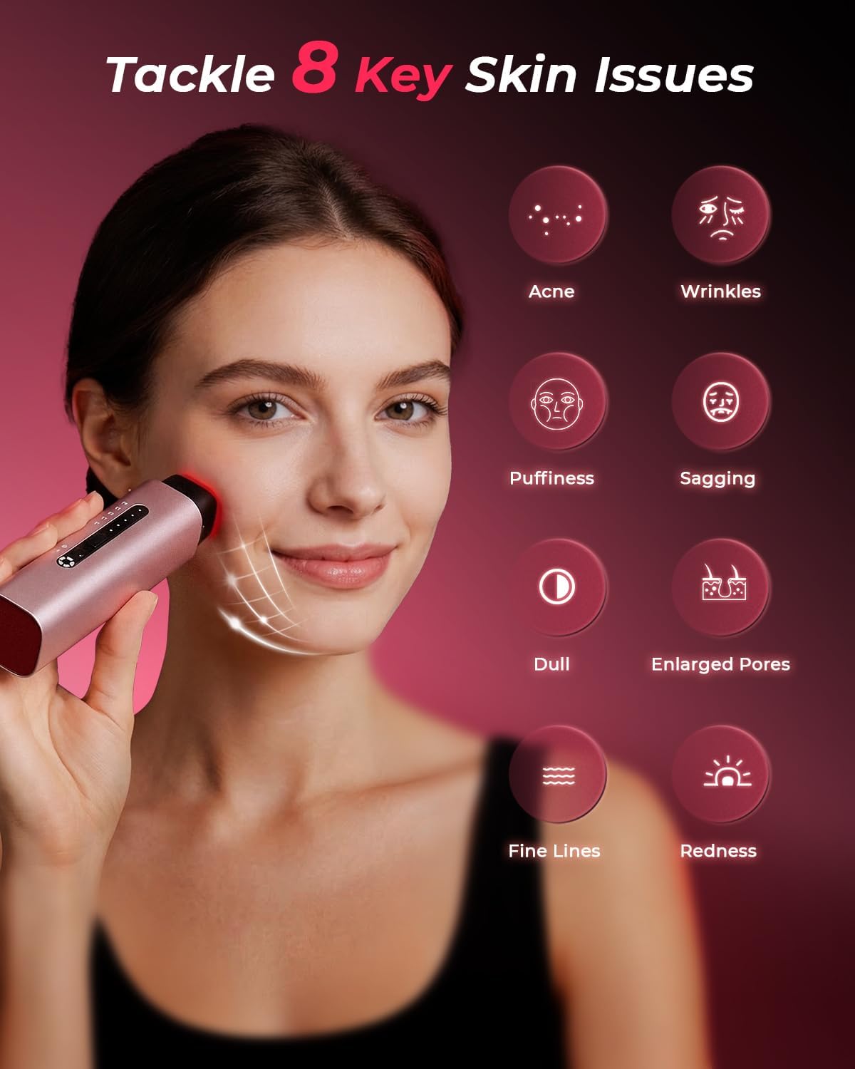 Detalle 2 de Face Massager Facial Lifting Device — Electric Face Sculpting Tool with EMS Microcurrent Massage