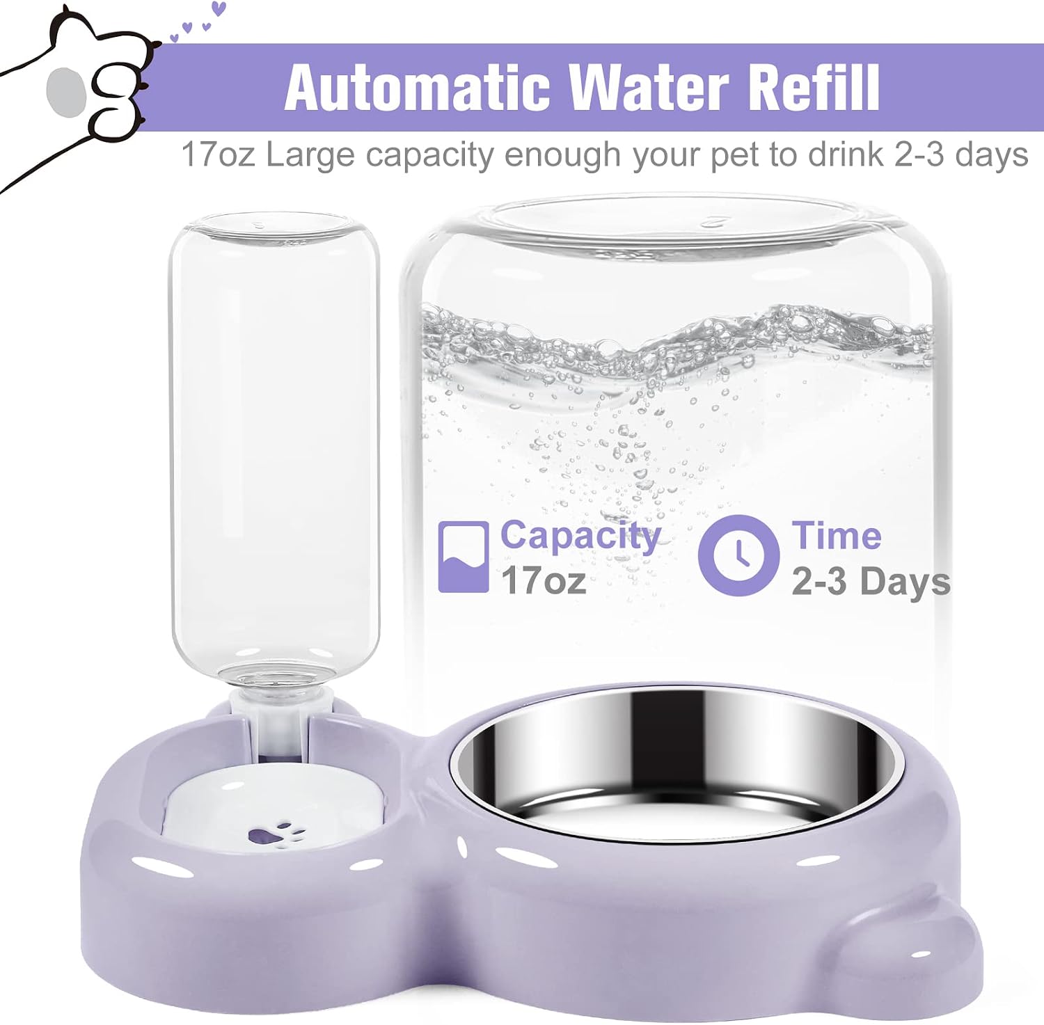 Detalle de Pet Bowl Set with Stainless Steel Bowl