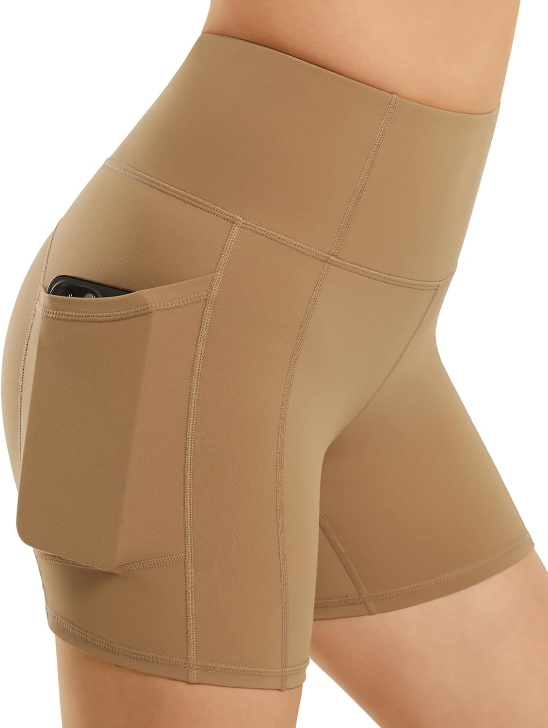 Thumbnail 6 de JOYSPELS Women's Gym Shorts with Pockets – High Waist, 4-Way Stretch for Running, Yoga and Training