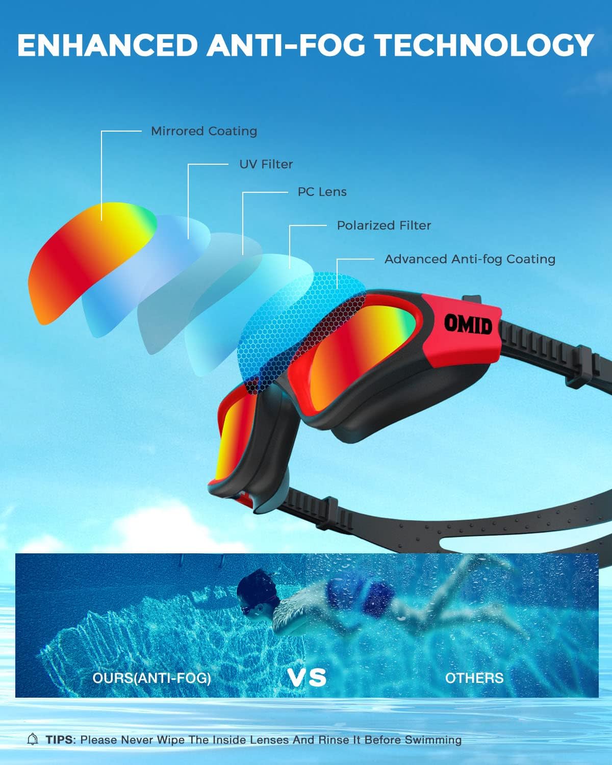 Thumbnail 3 de OMID Kids Swim Goggles for age 6-14