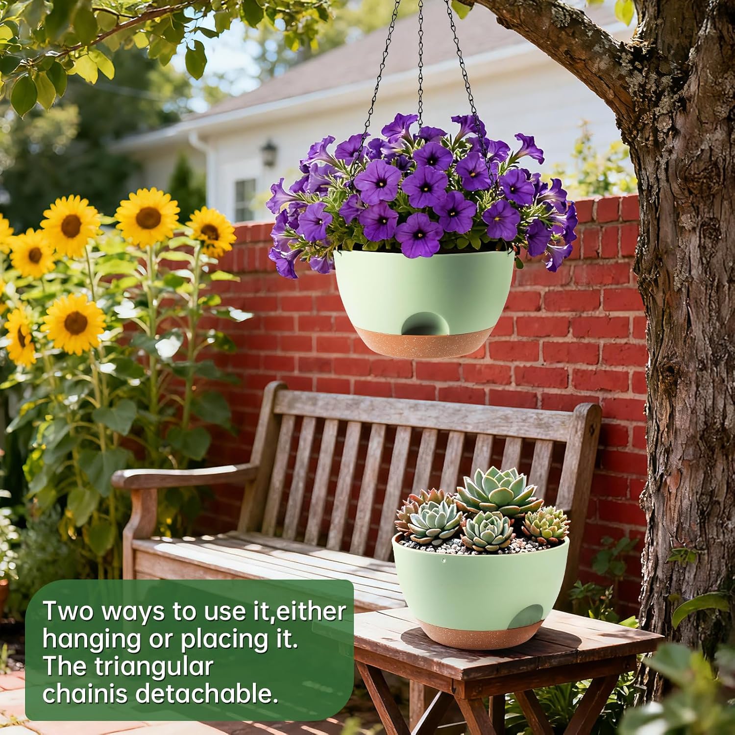 Thumbnail 1 de WUCEIAUU Hanging Planters, 8-Inch