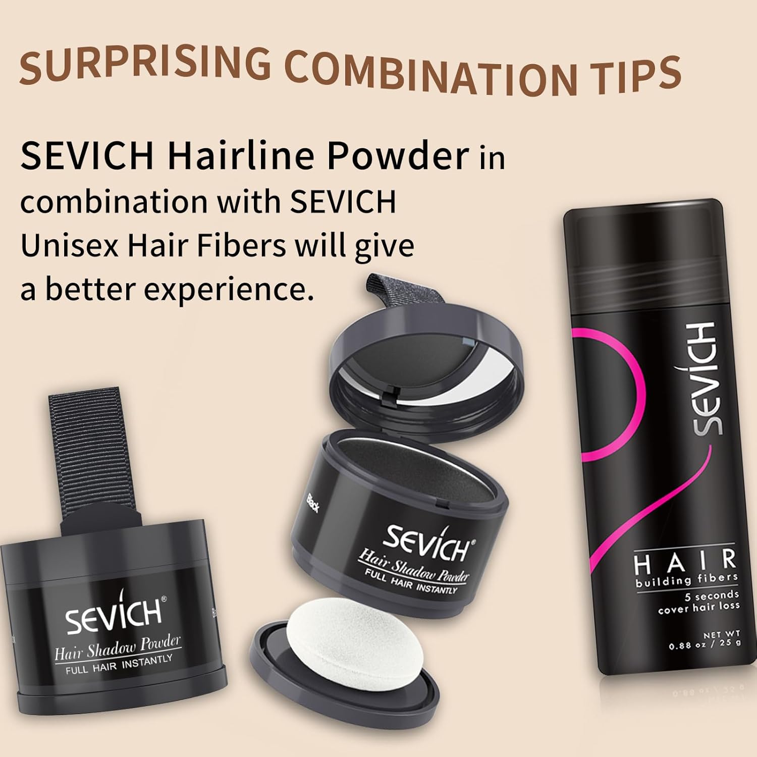 Thumbnail 6 de Sevich Hairline Powder (Dark Brown) — instant hair loss and root touch-up powder