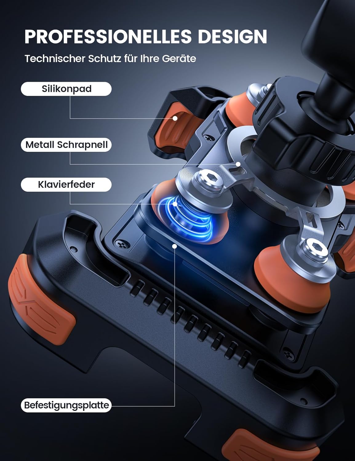 Thumbnail 2 de Lamicall Motorrad Handyhalterung 2025 mit doppelter Vibrationsdämpfung – 360° am Lenker, für Smartphones 4,7–6,8