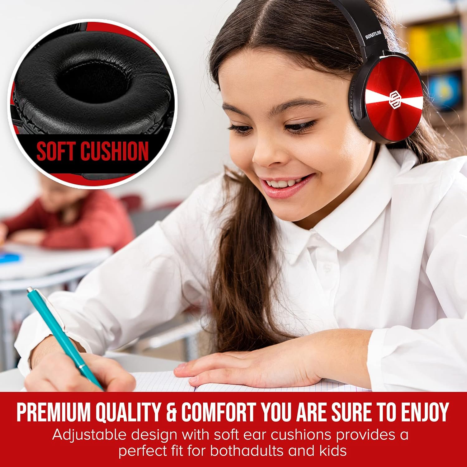 Thumbnail 4 de Premium Classroom Headphone with Microphone 5 Pack
