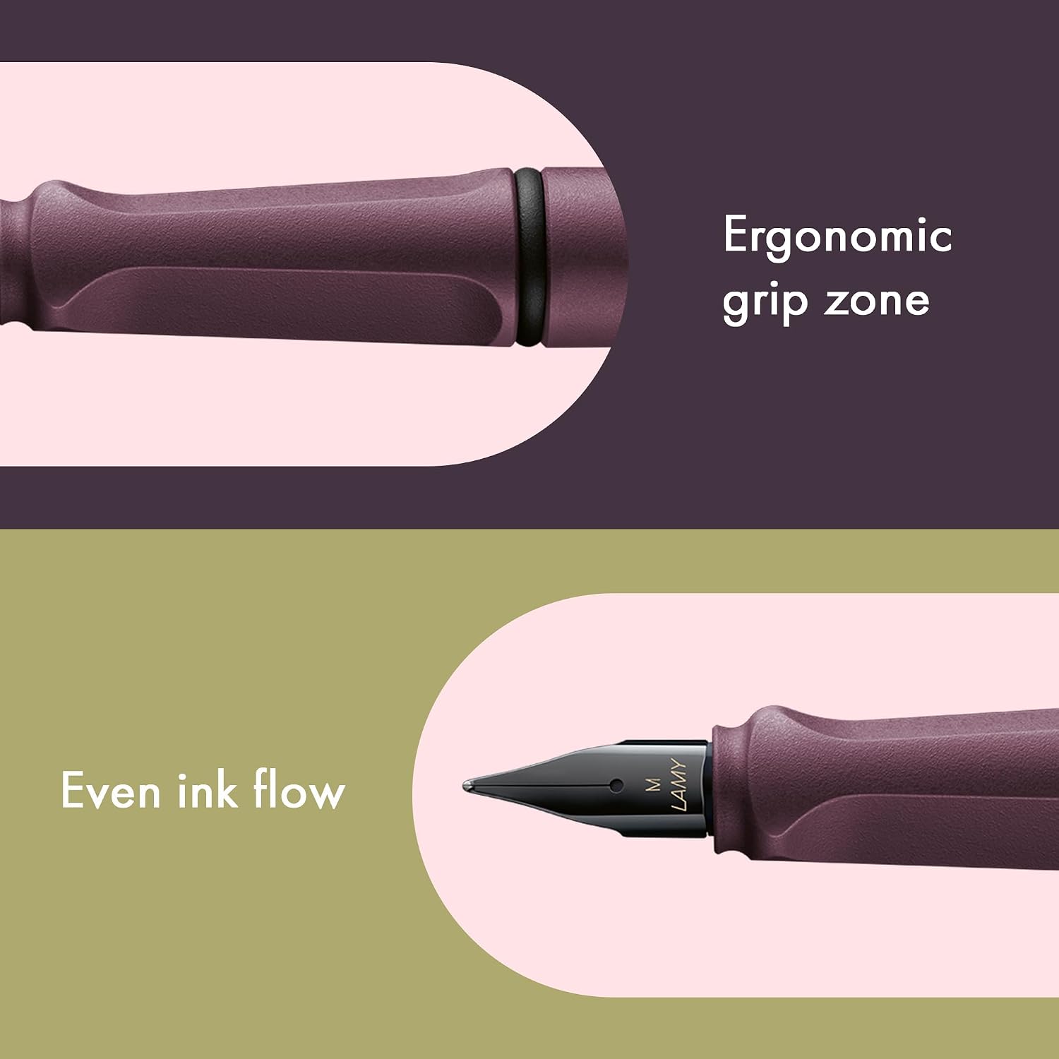 Detalle 2 de Lamy safari 17M-MX reservoarpenna, scarlet med M-spets i polerat stål