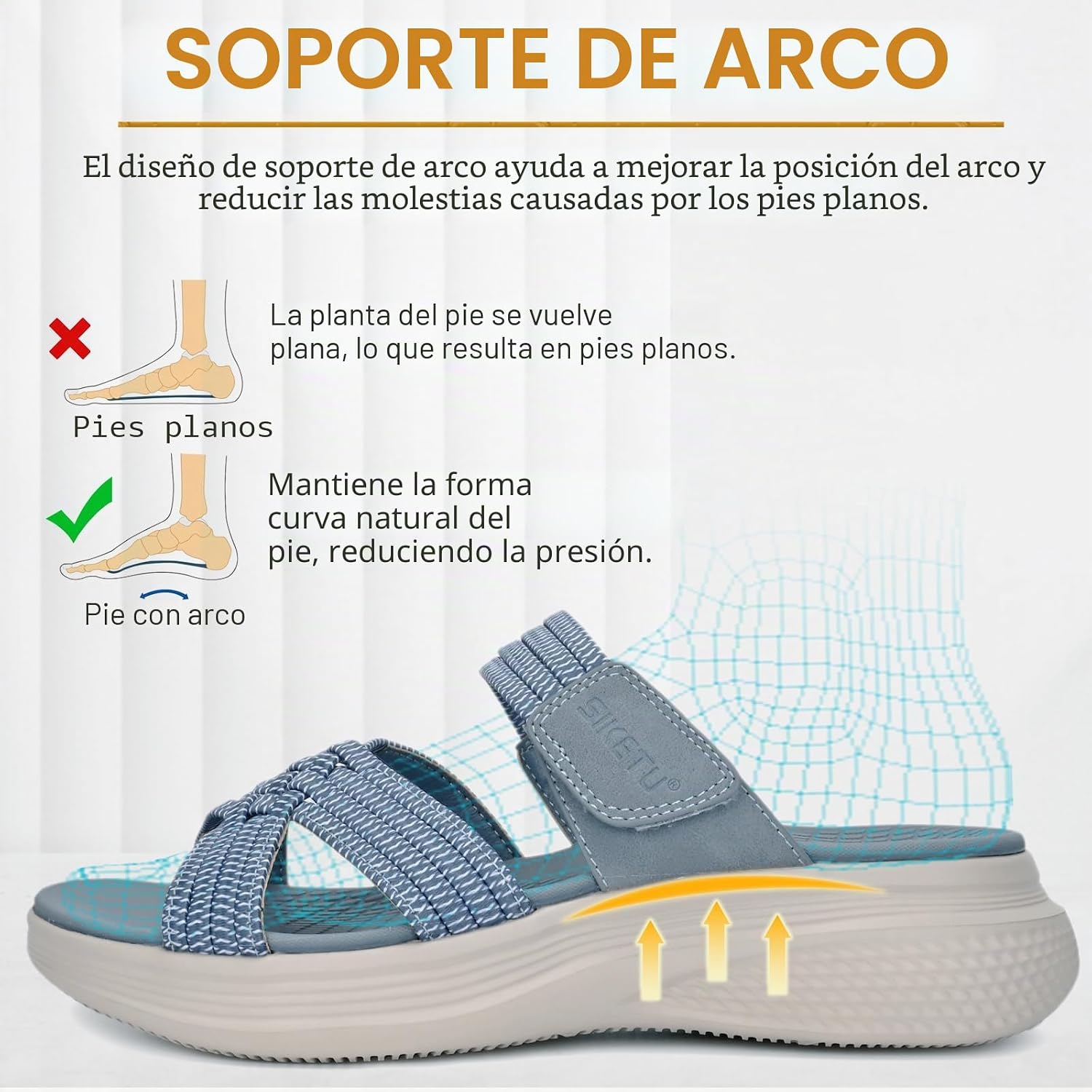 Thumbnail 2 de ZDQ Sandalias para Mujer Verano Ortopédicas con Punta Abierta Azul 38