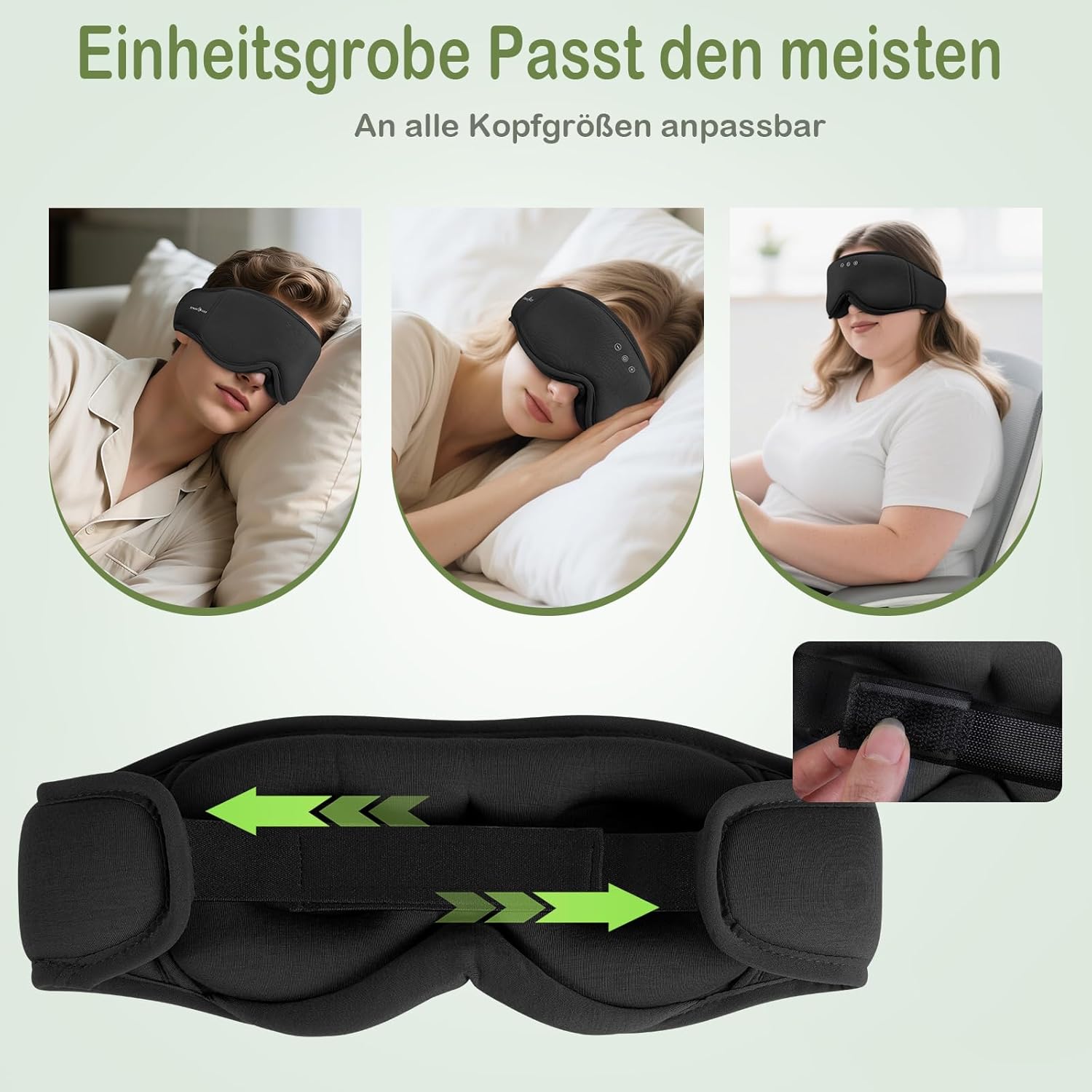Thumbnail 6 de MUSICOZY Schlafmaske mit Kopfhörer – 3D-Bambus-Baumwolle, Bluetooth 5.4, 16 Std. Akku