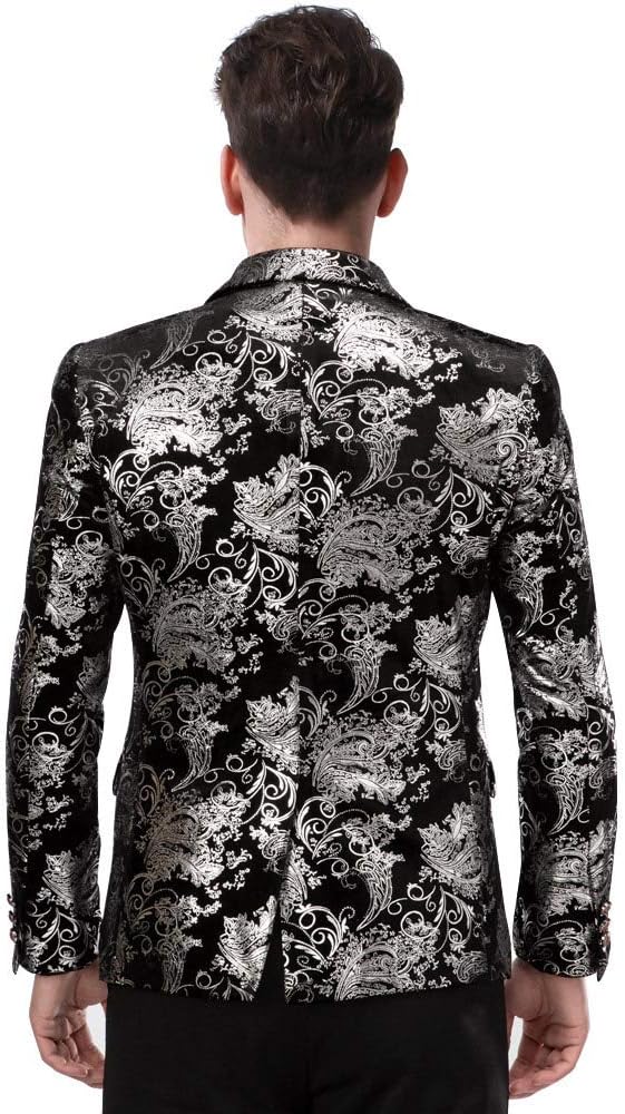 Thumbnail 6 de Allthemen Men's Casual Blazer Paisley Jacquard – Slim Fit Floral Embroidery