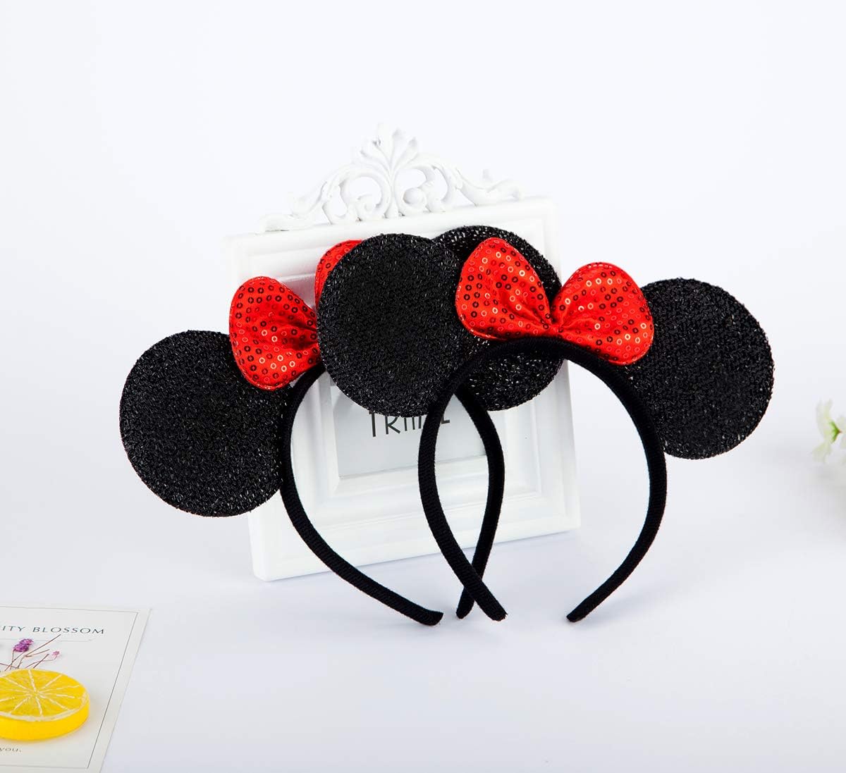 Detalle de FANYITY Mouse Ears Headbands, 2-Piece Set with Polka-Dot Bows