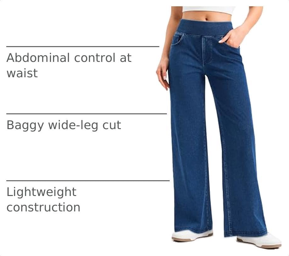 Thumbnail 3 de Rammus Women's Wide-Leg Pull-On Jeans, High Waist, Stretch Denim