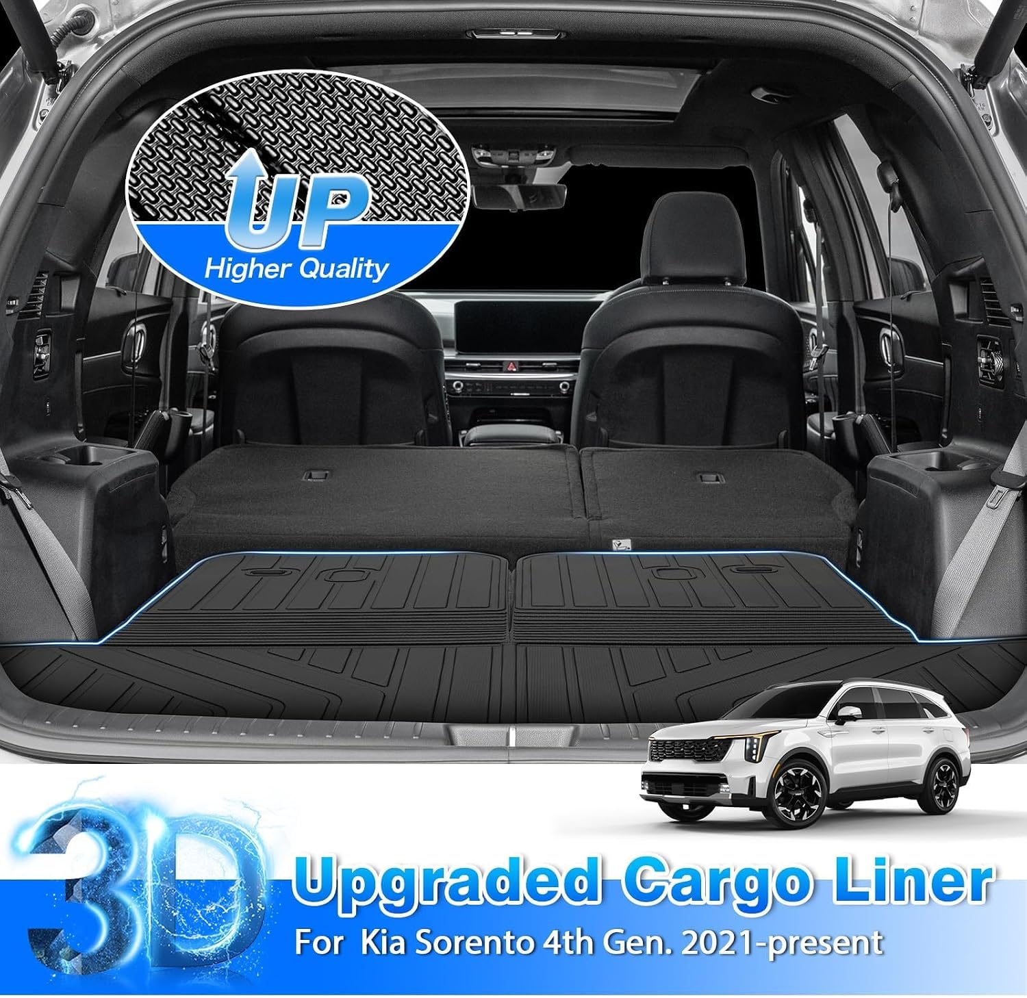 Thumbnail 2 de Sorento Custom Fit Floor Liners & Cargo Mat for Kia Sorento 2021-2026 Hybrid & Plug-in Hybrid