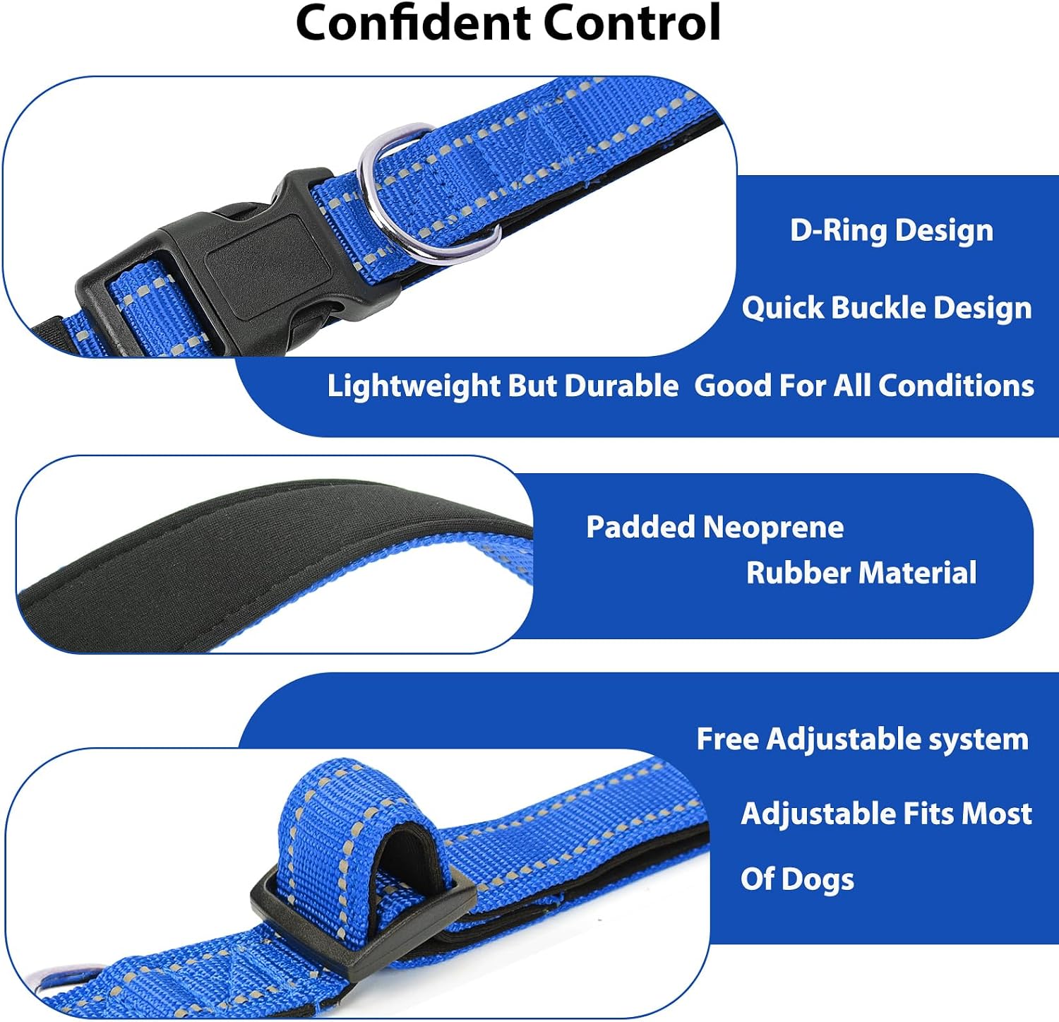 Detalle 2 de PenSeepet Reflective Dog Collar, Nylon