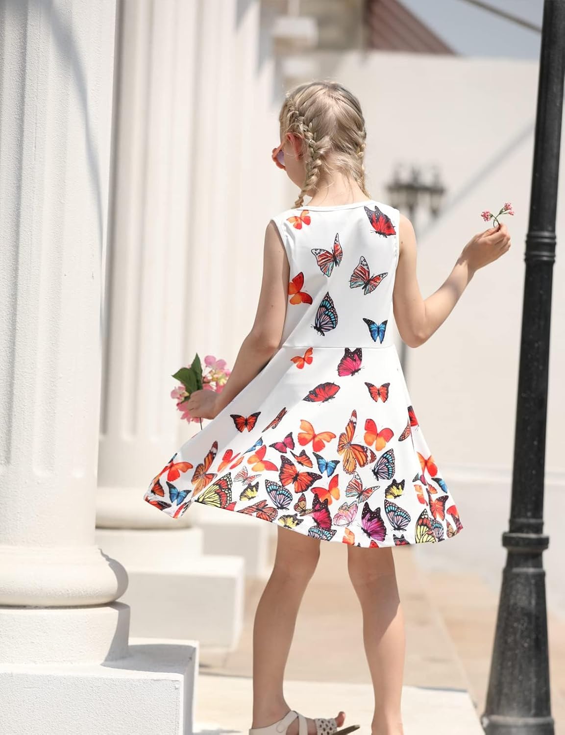 Thumbnail 1 de AIDEAONE Mädchenkleid „Schmetterling“ A-Linie ärmellos (4–12 Jahre)