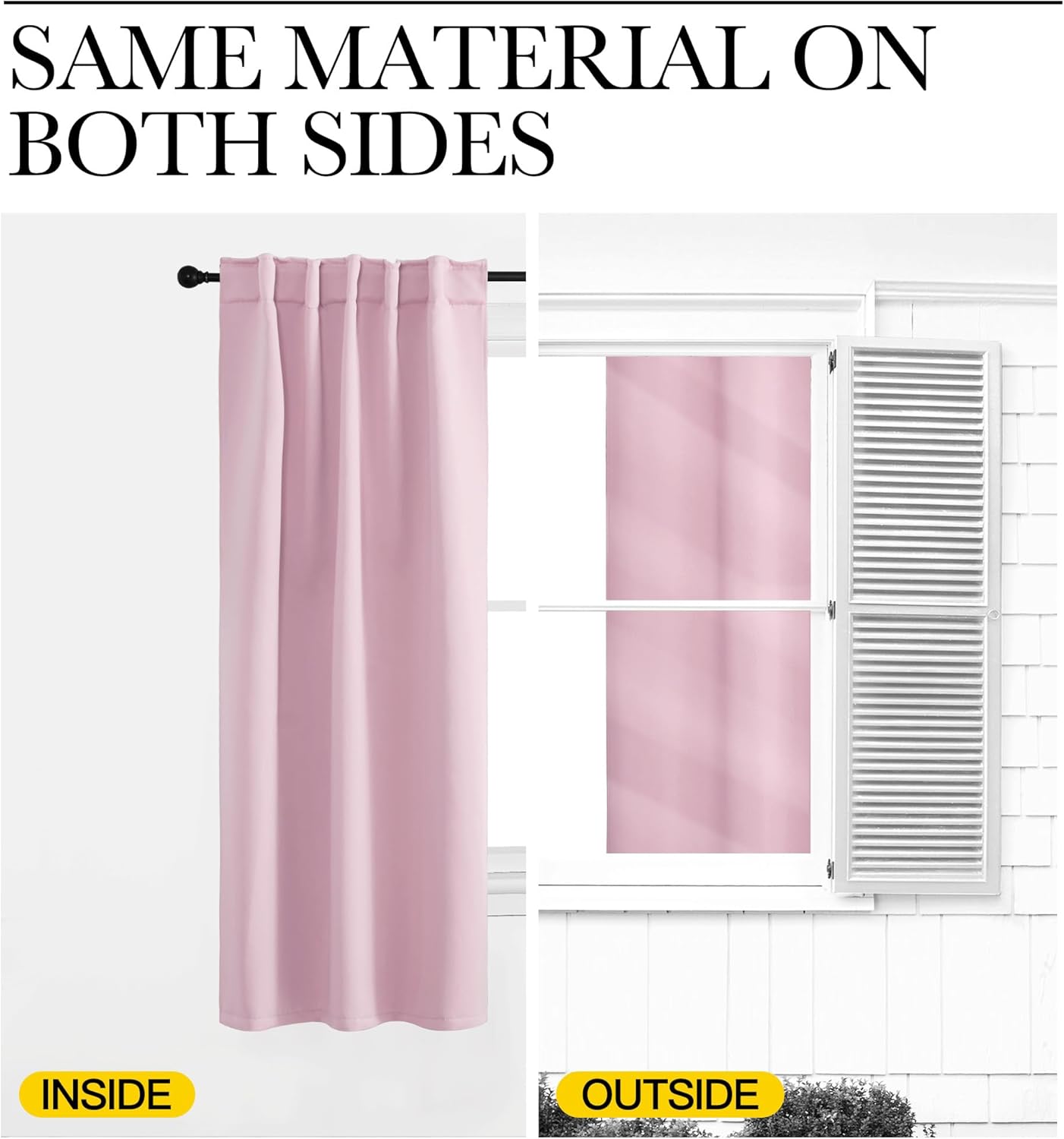 Detalle 2 de NICETOWN RV Curtains for Camper Windows (Baby Pink, 42x50) – 2 Panels, Thermal Blackout Drapes
