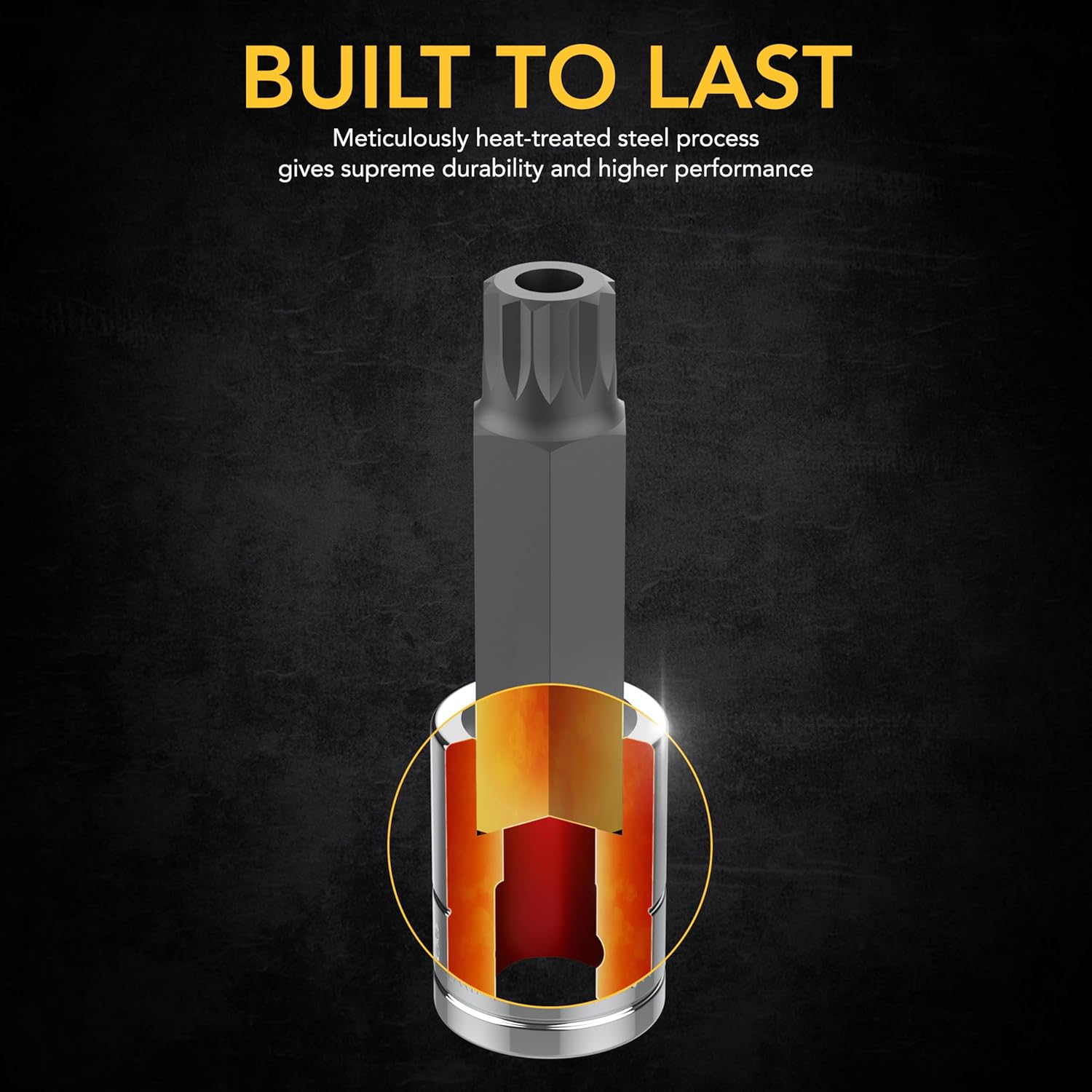 Thumbnail 6 de LEXIVON XZN Triple Square Spline Bit Socket Set (Extra Long 4-Inch) – 10-Piece M4–M18, S2 Alloy Steel, LX-145L case