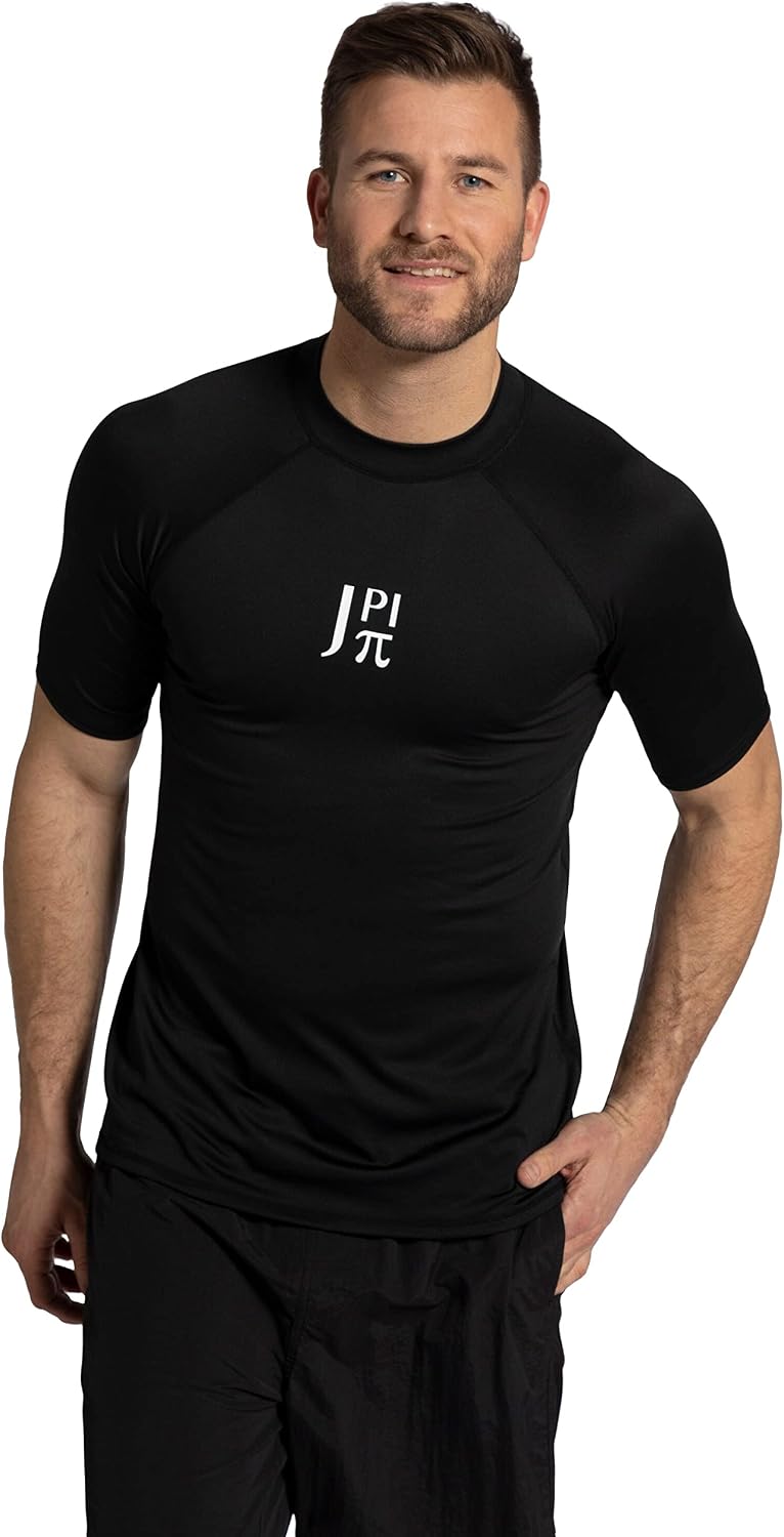 JAY-PI Schwimmshirt Femme/Homme à manches courtes, Col montant, UV-Schutz – T-shirt de baignade homme