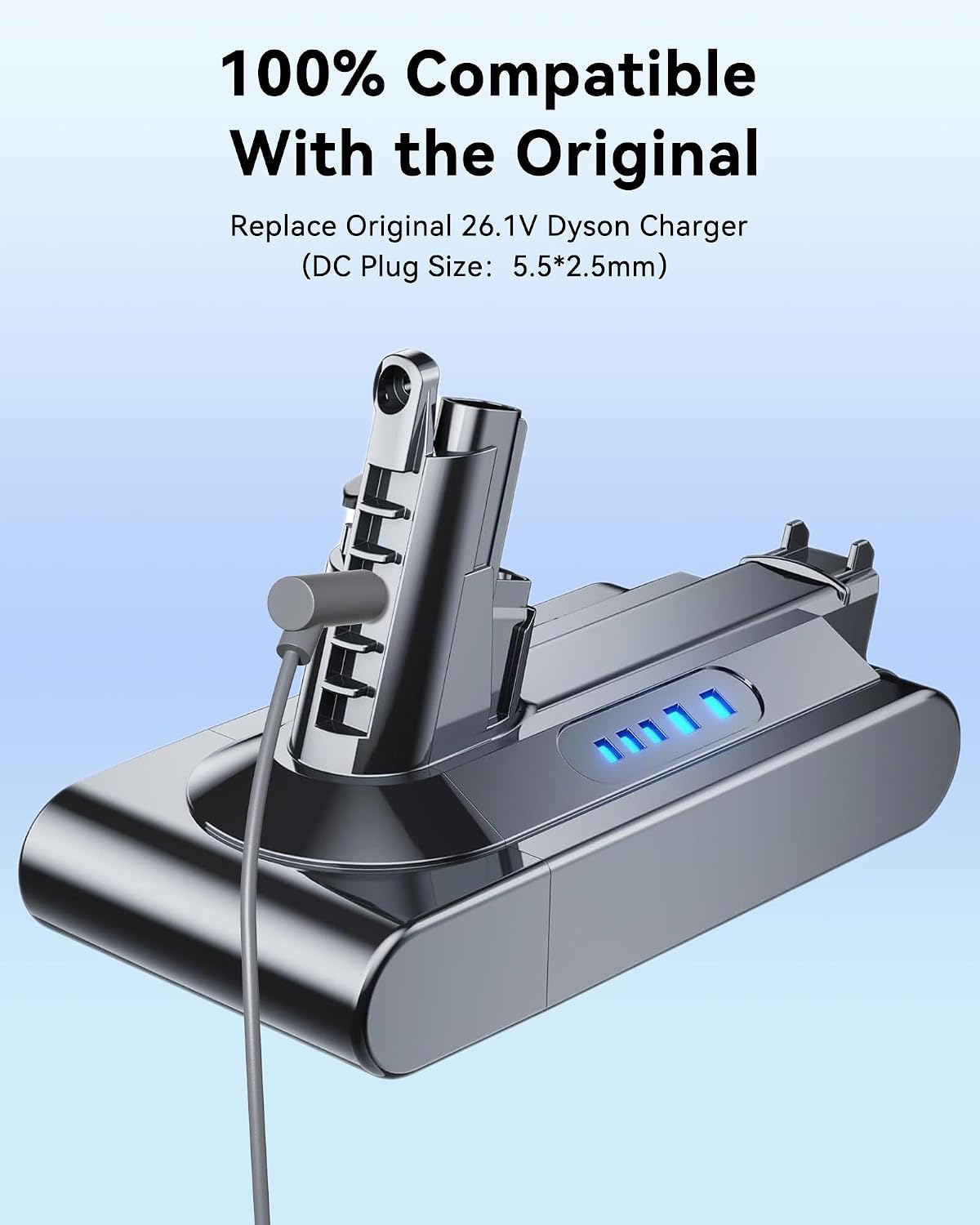 Detalle 2 de Binamao DYS-21.6V-0.8A oplader voor Dyson V6, V7 en V8, 26,1 V