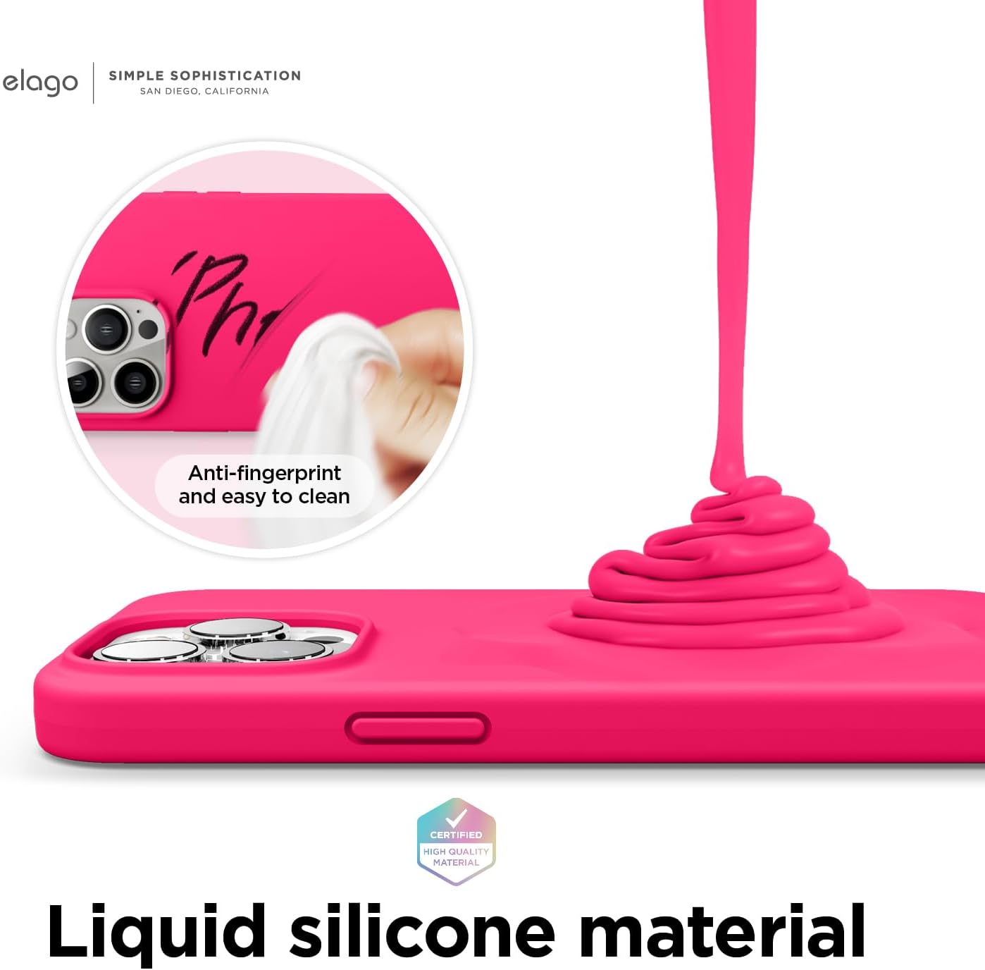 Thumbnail 2 de elago Coque Silicone Liquide iPhone 13 Pro Max 6,7" — Étui antichoc néon rose