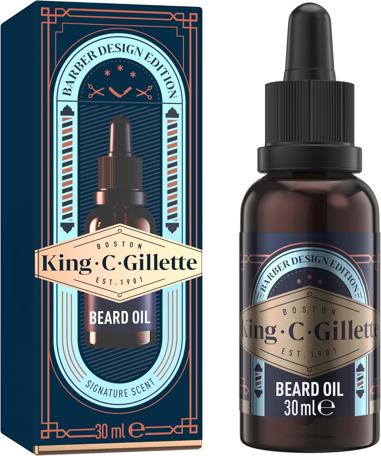 Detalle de King C Gillette Olio Barba Uomo 30ml con Oli di Argan, Avocado, Macadamia e Mandorle