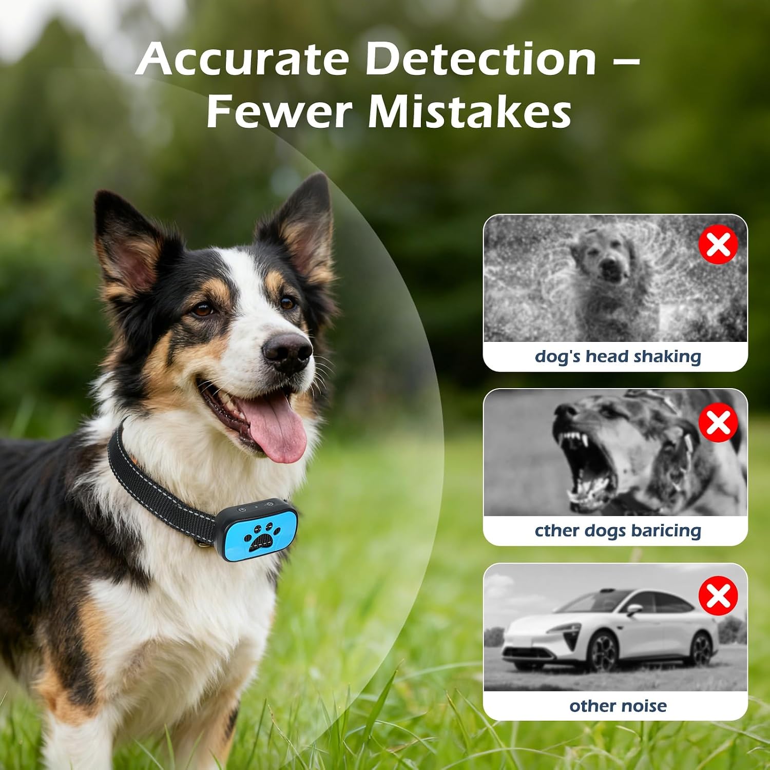 Detalle de Adjustable anti bark collar with vibration