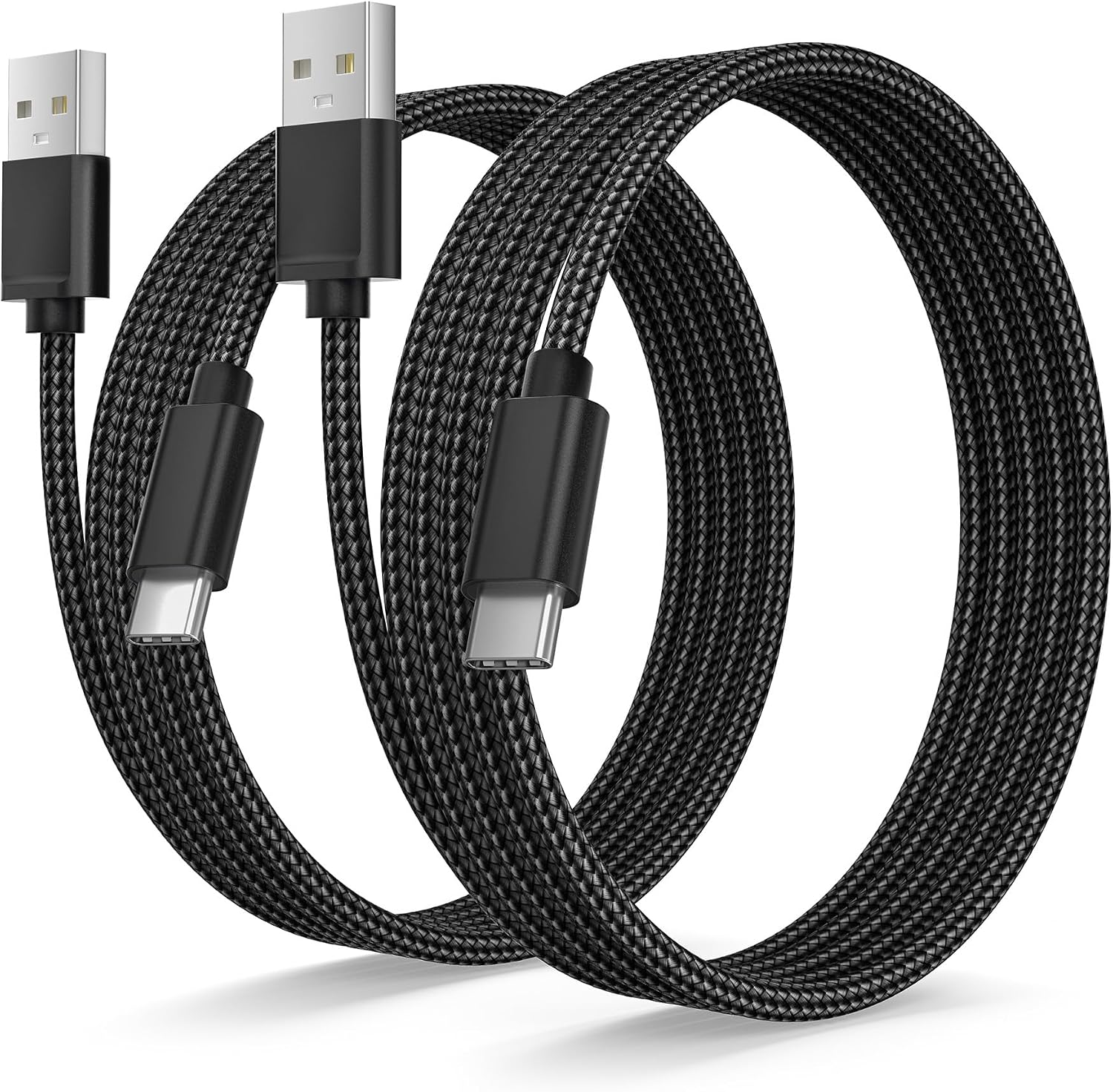 Detalle de Basesailor Type_C_Charger_Cable_6.6ft_2Pack USB-A to USB-C Cable, 2-Pack, Black
