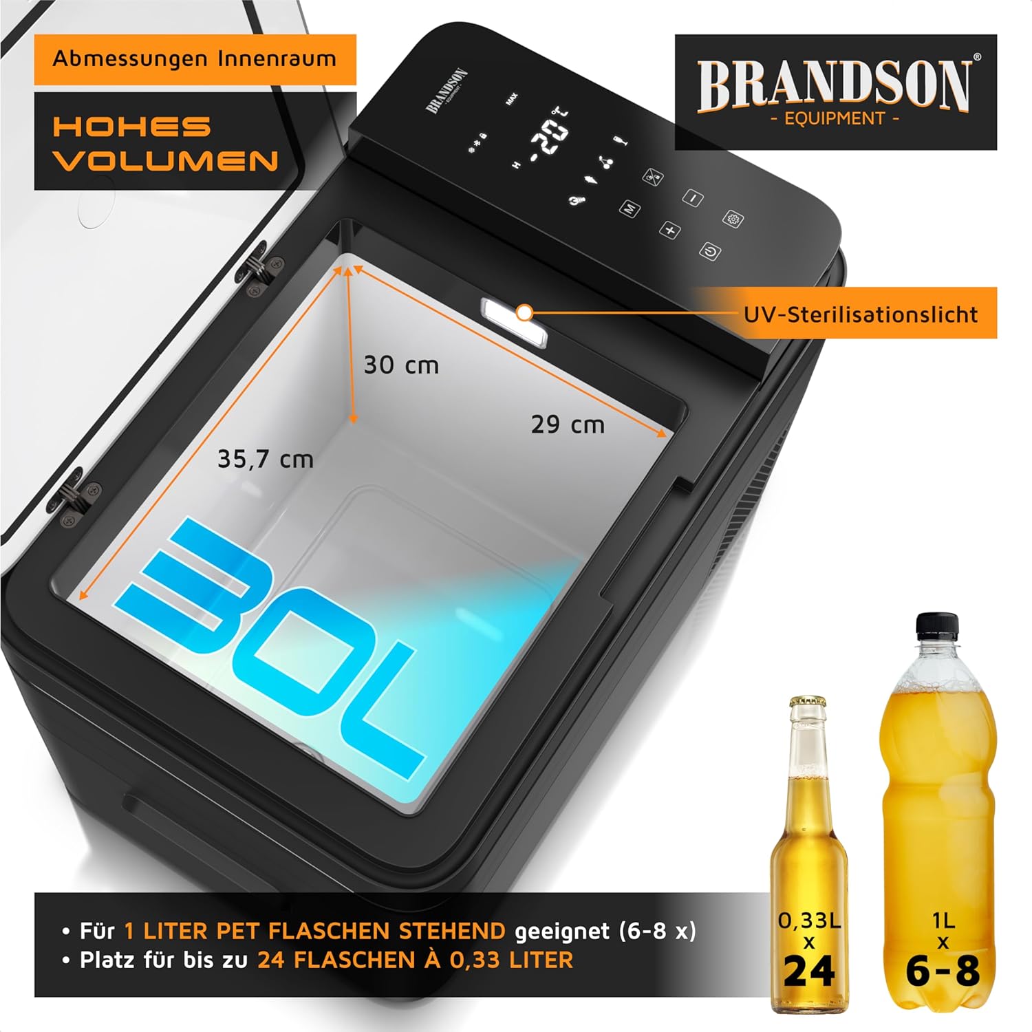Thumbnail 2 de Brandson Kompressor Kühlbox elektrisch – 30 Liter, App-Steuerung, Bluetooth Tuya Smart