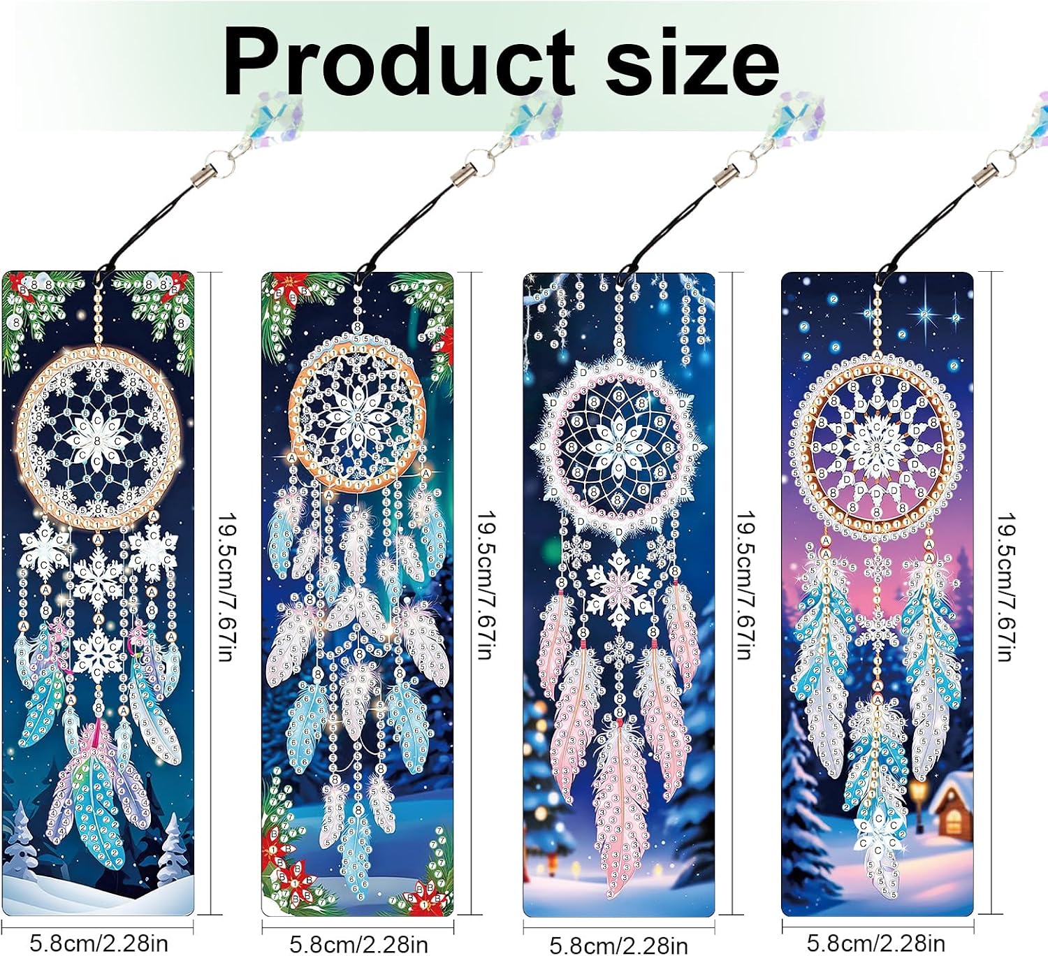 Detalle 2 de 5D Diamond Painting Bookmarks, 4-Piece Set