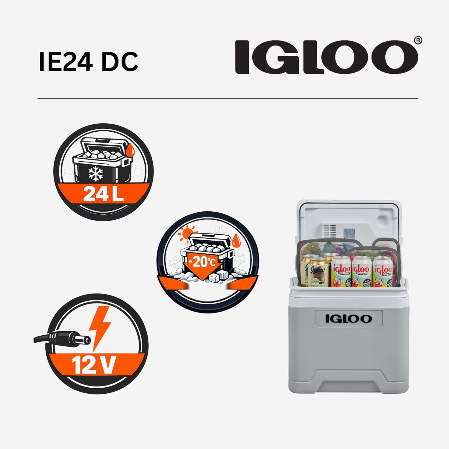 Detalle de Igloo IE24 DC 24L nevera 12V para coche y camping