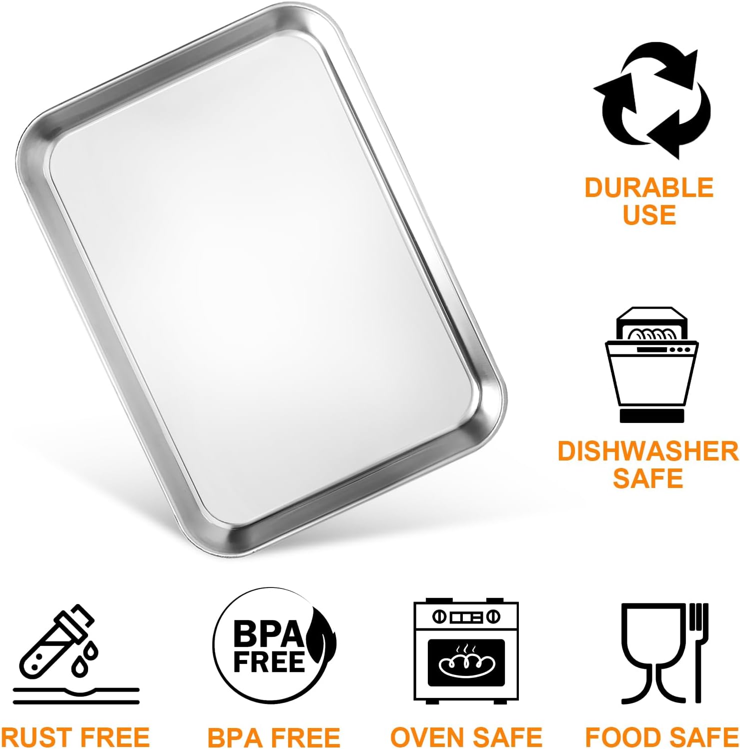 Thumbnail 2 de Wildone Baking Tray Set of 4 (Stainless Steel Oven Trays) – Essentials range