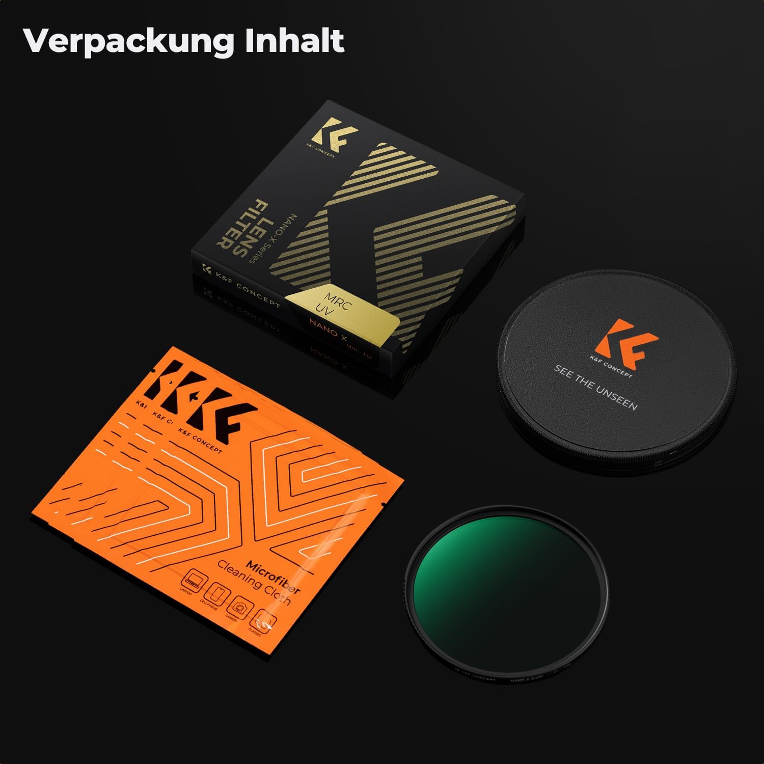 Thumbnail 6 de K&F CONCEPT Nano X-Serie UV Filter 43mm – Schott-Glas, 28-Schichten Nano-Beschichtung, 3.3mm Ultra-schmaler Rahmen