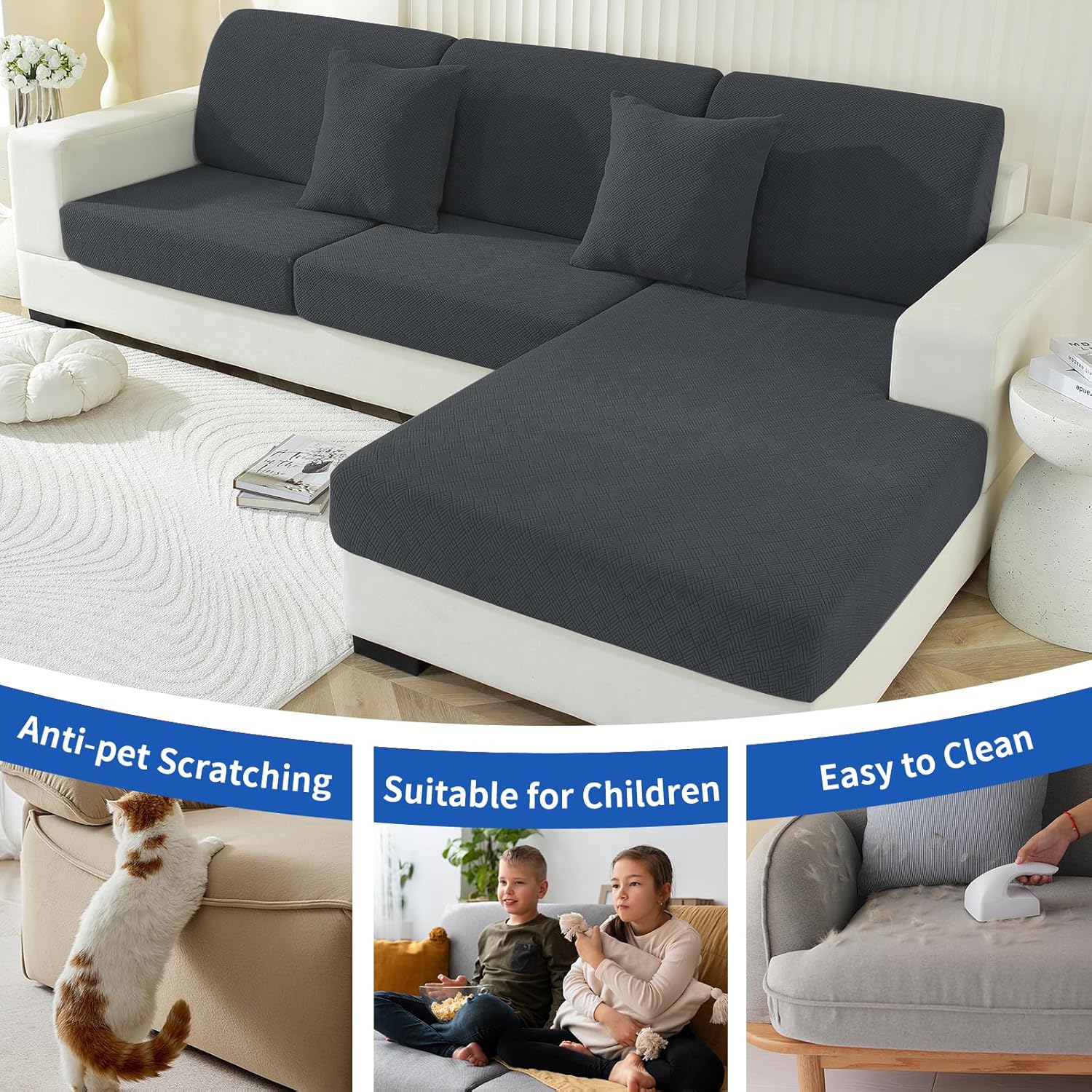 Thumbnail 6 de Ystyle Funda Asiento Sofa Elástico Gris oscuro