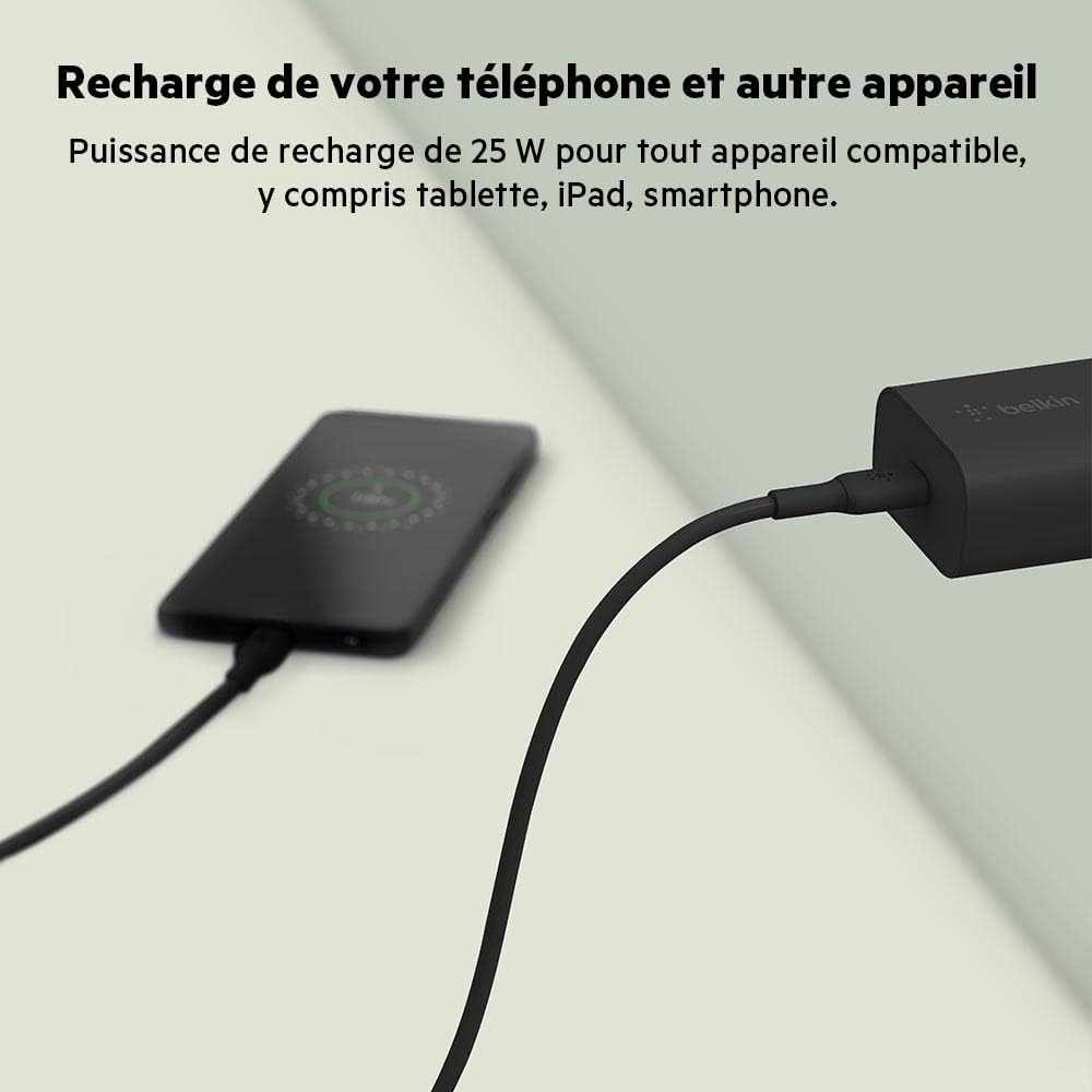 Thumbnail 3 de Belkin BoostCharge 25 W USB-C PD PPS — Charge rapide et sûre pour iPhone et Galaxy