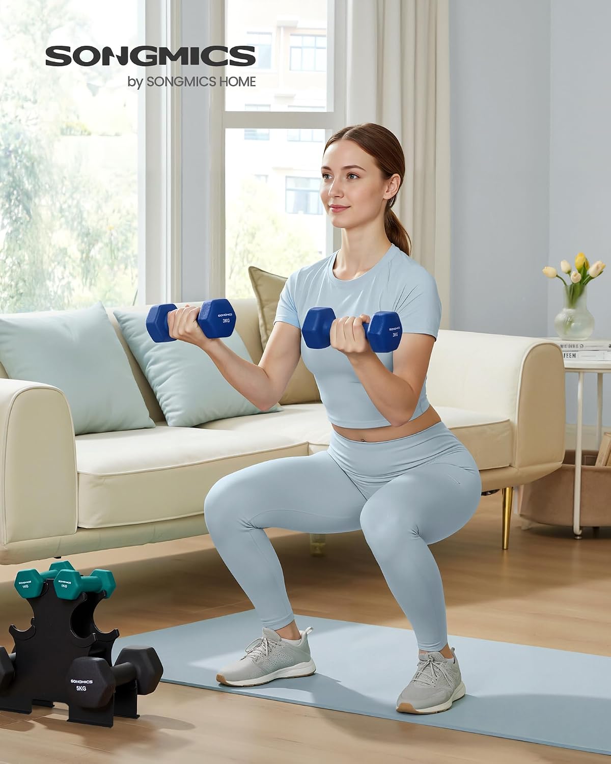 Detalle 2 de Songmics Hantel-Set 6er 1–5 kg