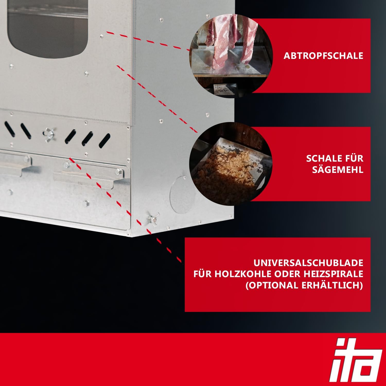 Detalle 2 de ITA Räucherofen 7012 Smoker Set