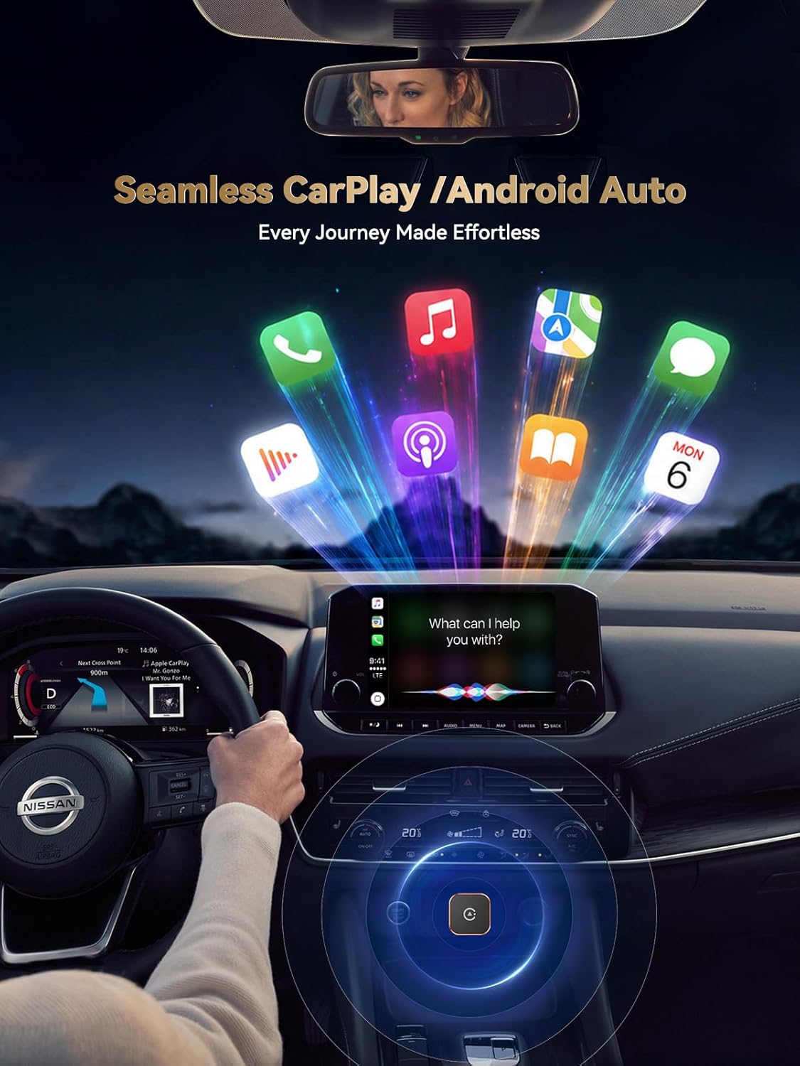Thumbnail 6 de Spedal 2026 Wireless CarPlay & Android Auto Adapter 2-in-1 – kabellos, mit WiFi 6 (Orange)
