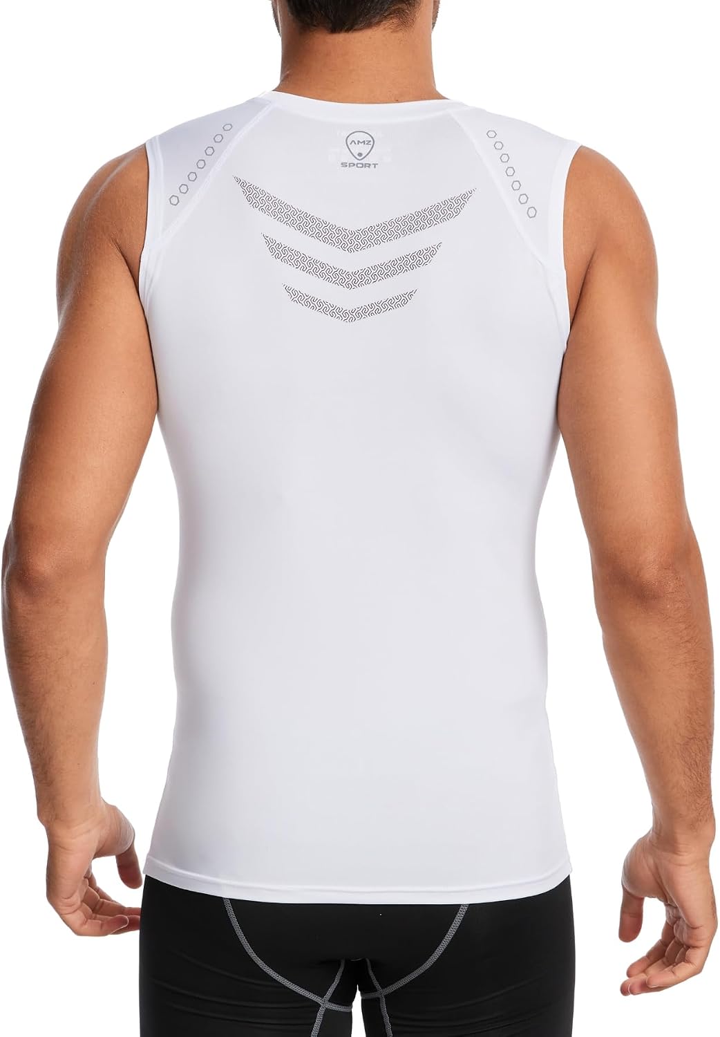 Detalle 2 de AMZSPORT Canotta Compressione Uomo a asciugatura rapida per palestra, running e bodybuilding