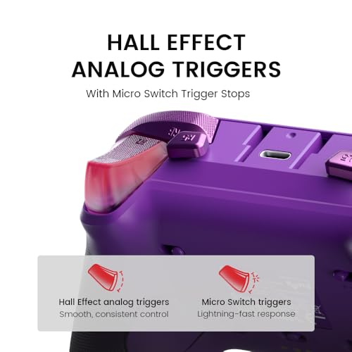 Detalle de GameSir G7 Pro Manette Xbox Filaire/PC Sans Fil, TMR, Violet – Multi-Plateformes et Esport